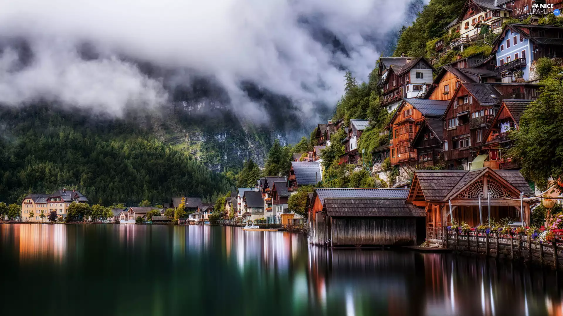 Hallstattersee Lake, Austria, Hallstatt, Houses, Town