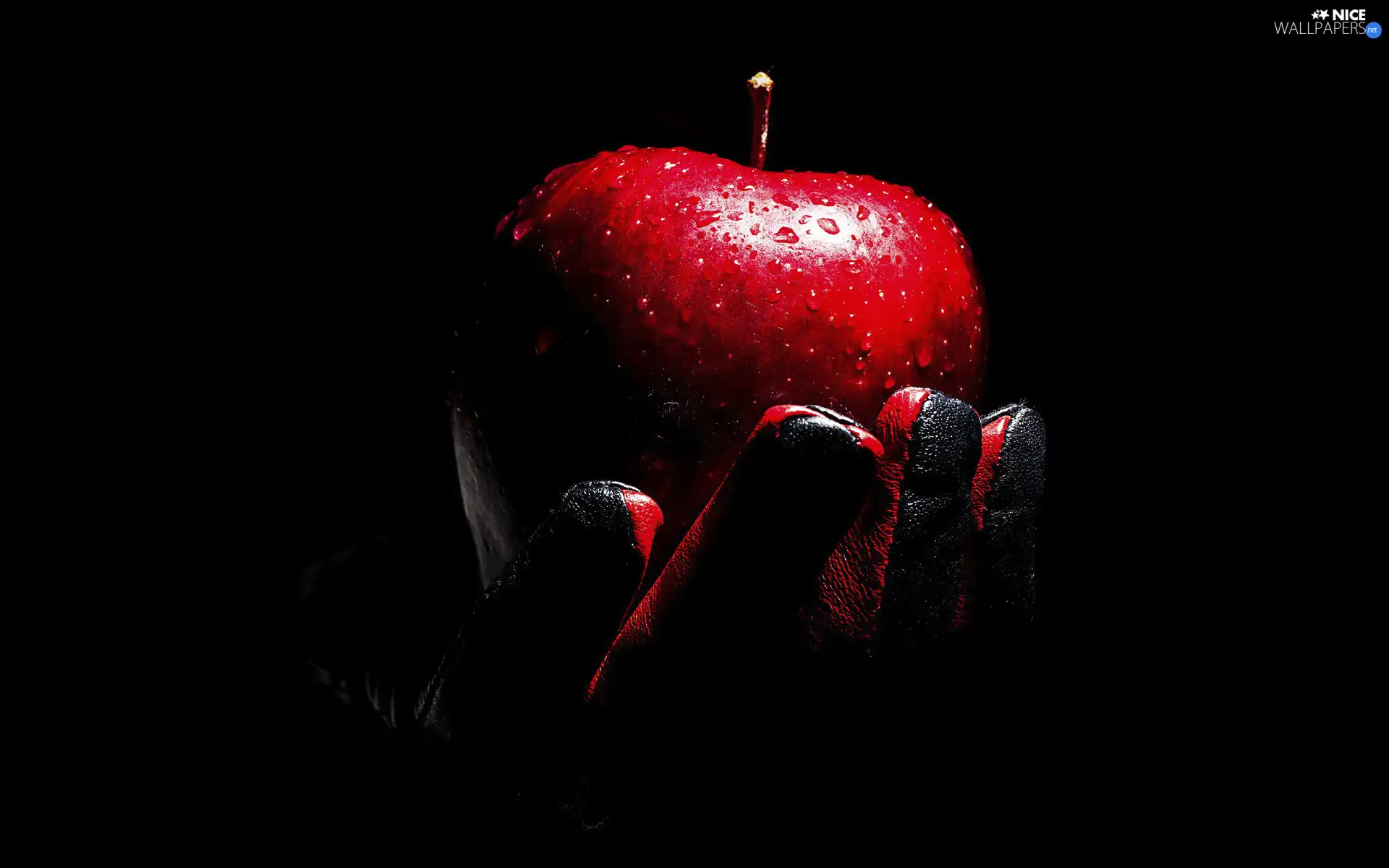 hand, Apple, drops
