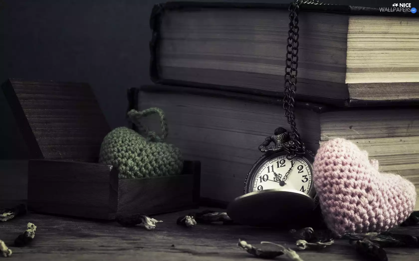 rag, Watch, Books, heart