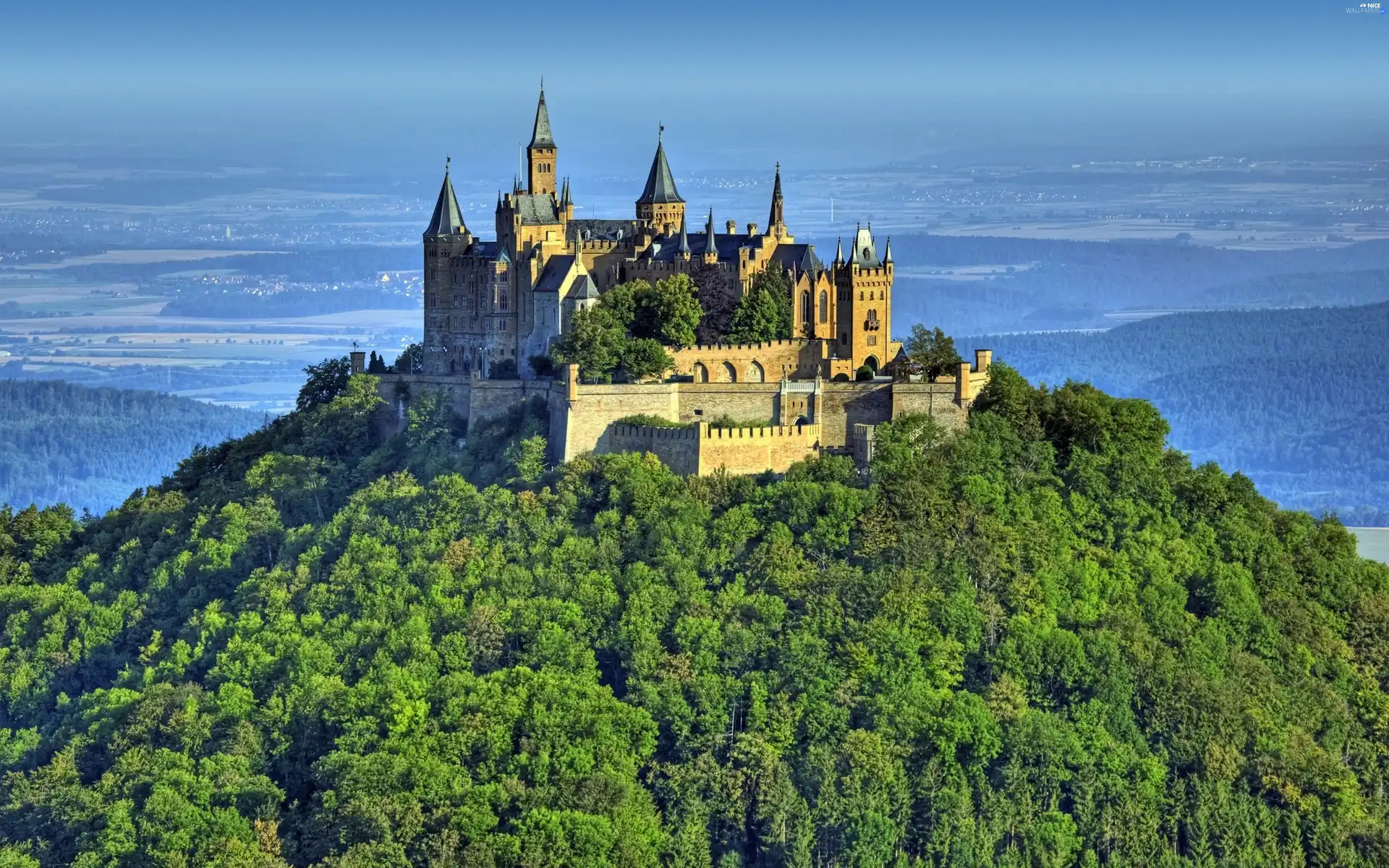 Castle, Germany, Hill, Hohenzollern