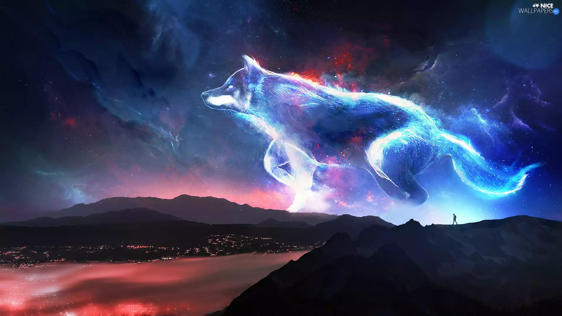 form, Night, The Hills, Wolf, graphics