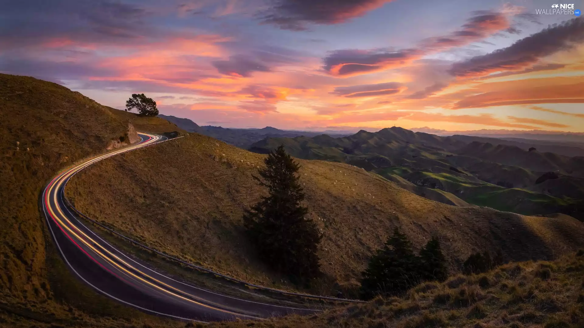 Way, Mountains, The Hills, Great Sunsets