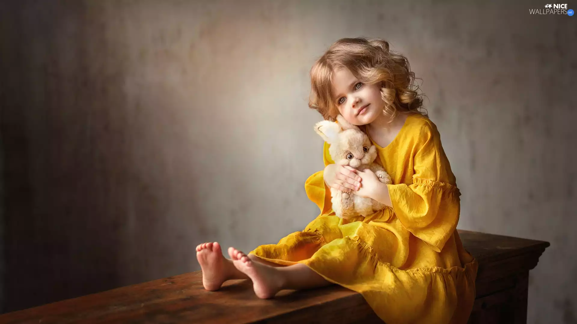 Plush, Bunny, Yellow Honda, dress, girl