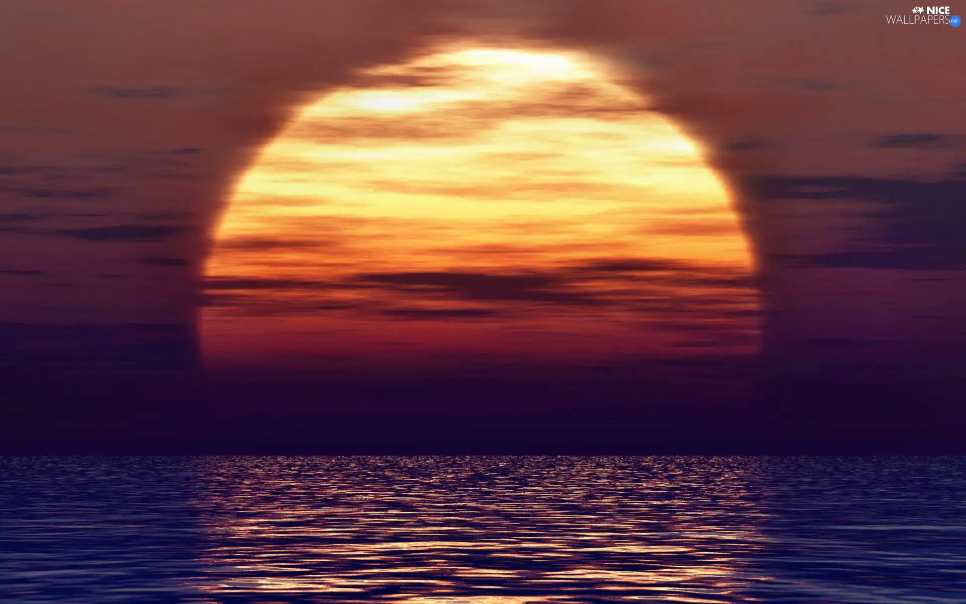sea, Great Sunsets, horizon, Sky