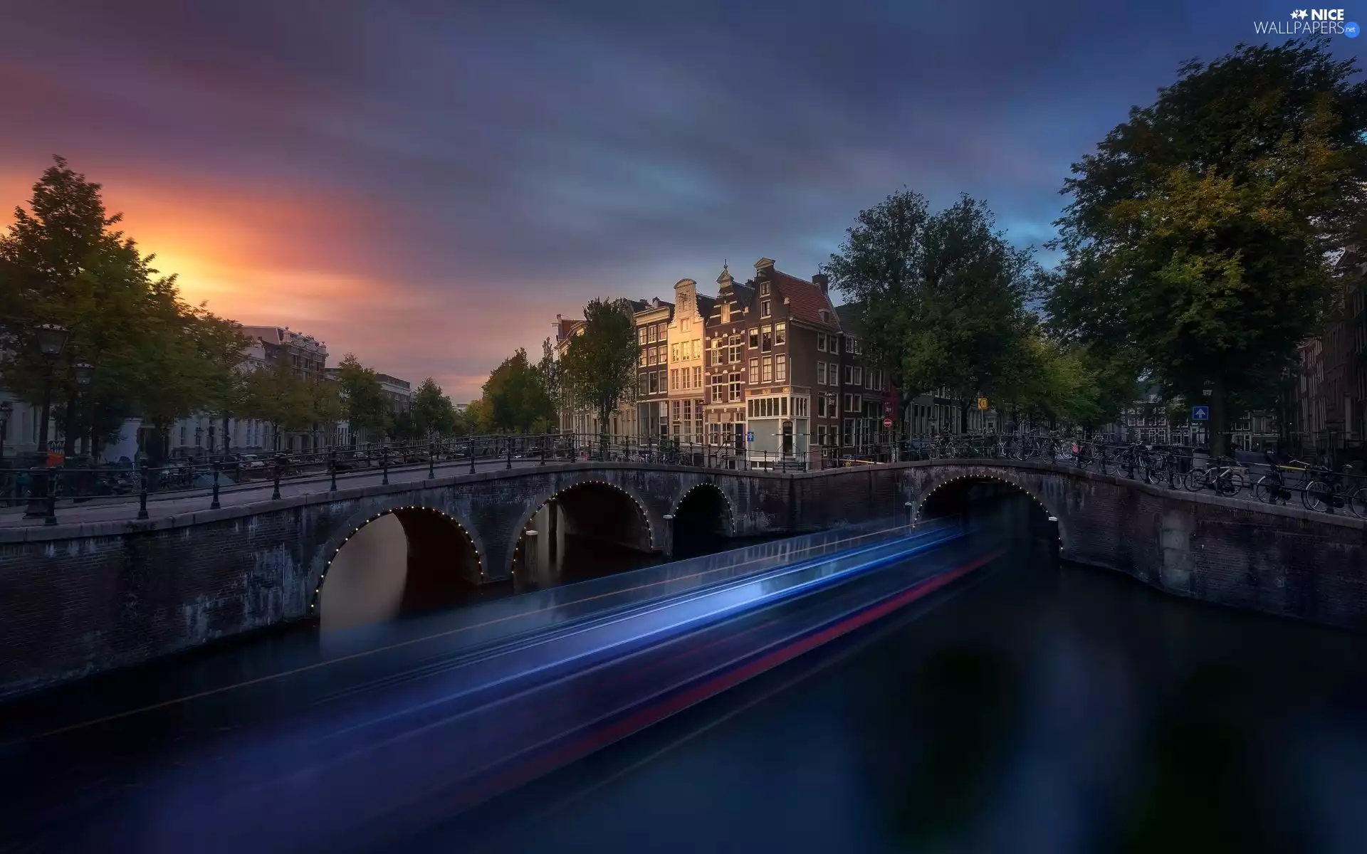 bridge, Netherlands, apartment house, Houses, canal, Amsterdam