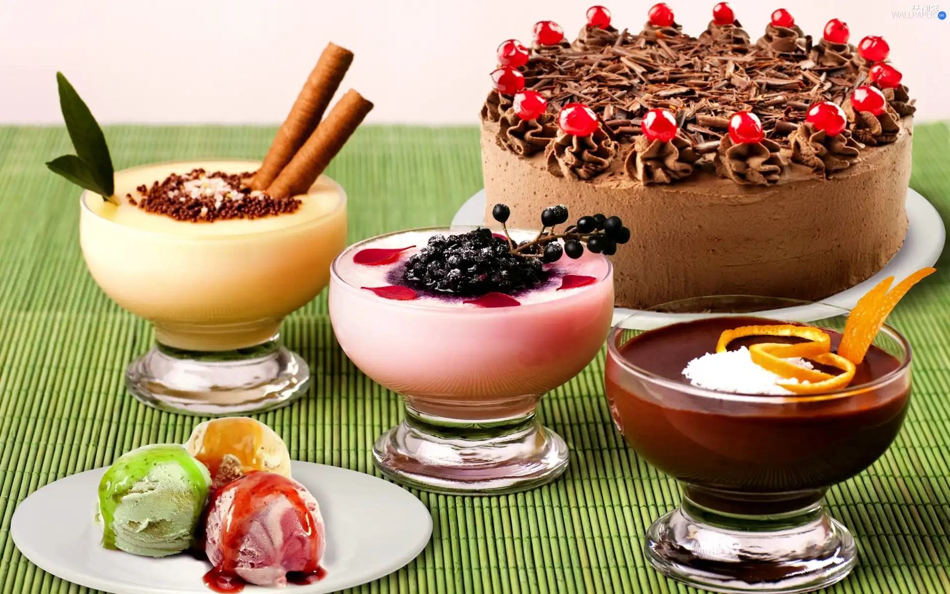 Cake, desserts, ice cream, color