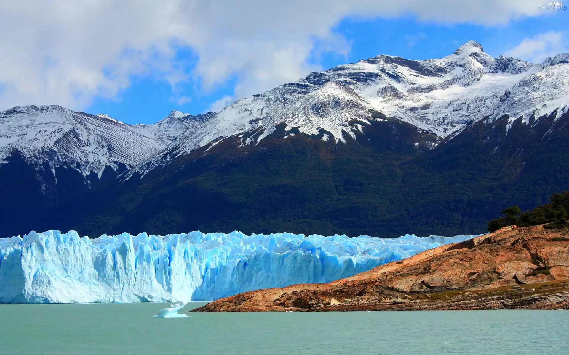 Mountains, Snowy, rocks, ice