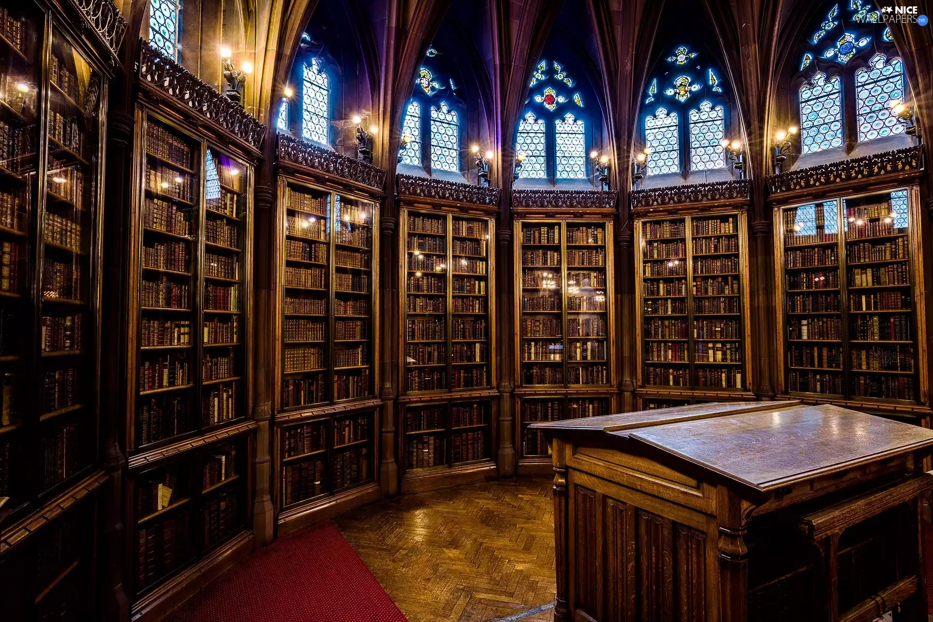 shelves, John Rylands Library, Manchester, England, Books, interior