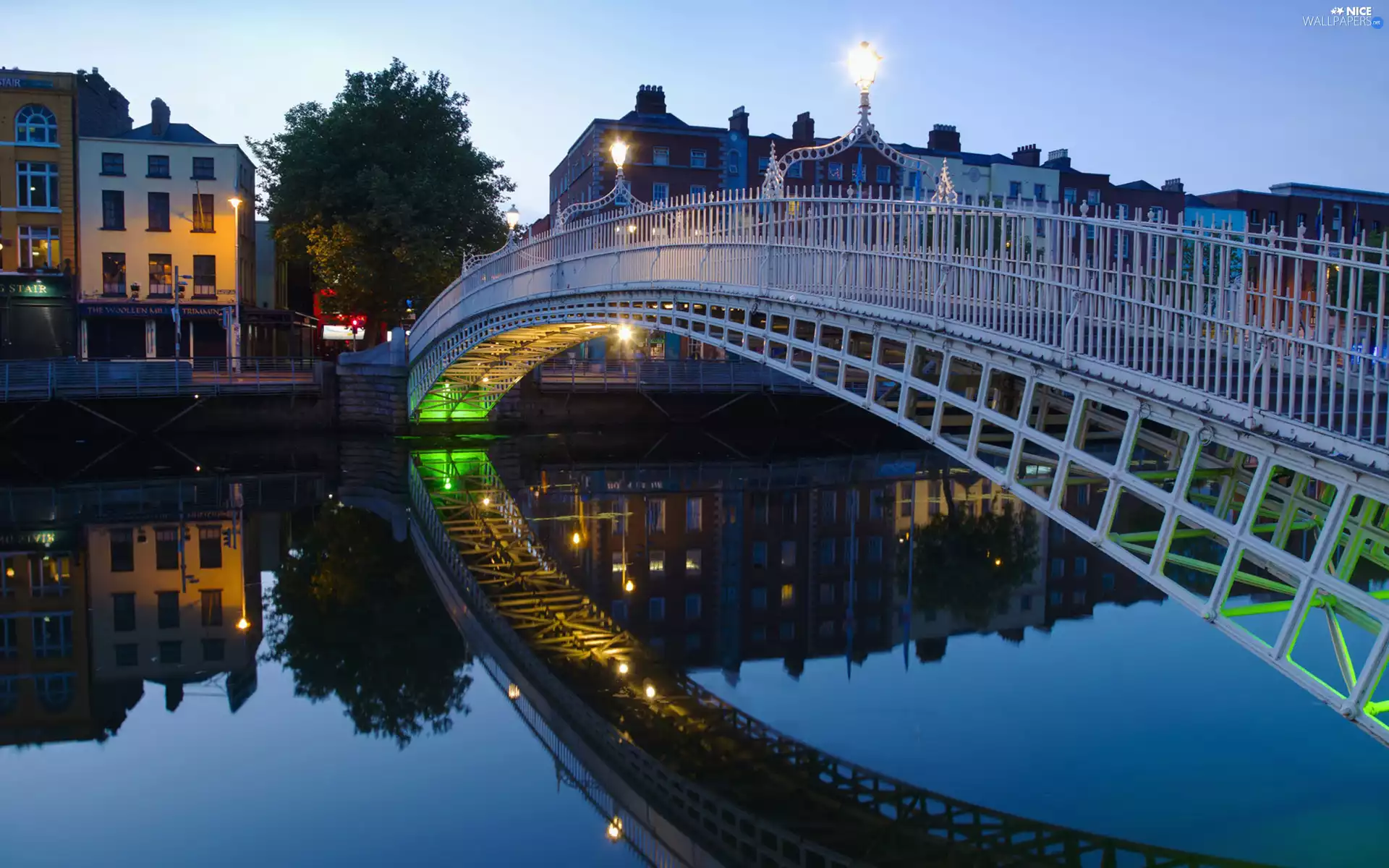 Dublin, Ireland, Houses, bridge, River