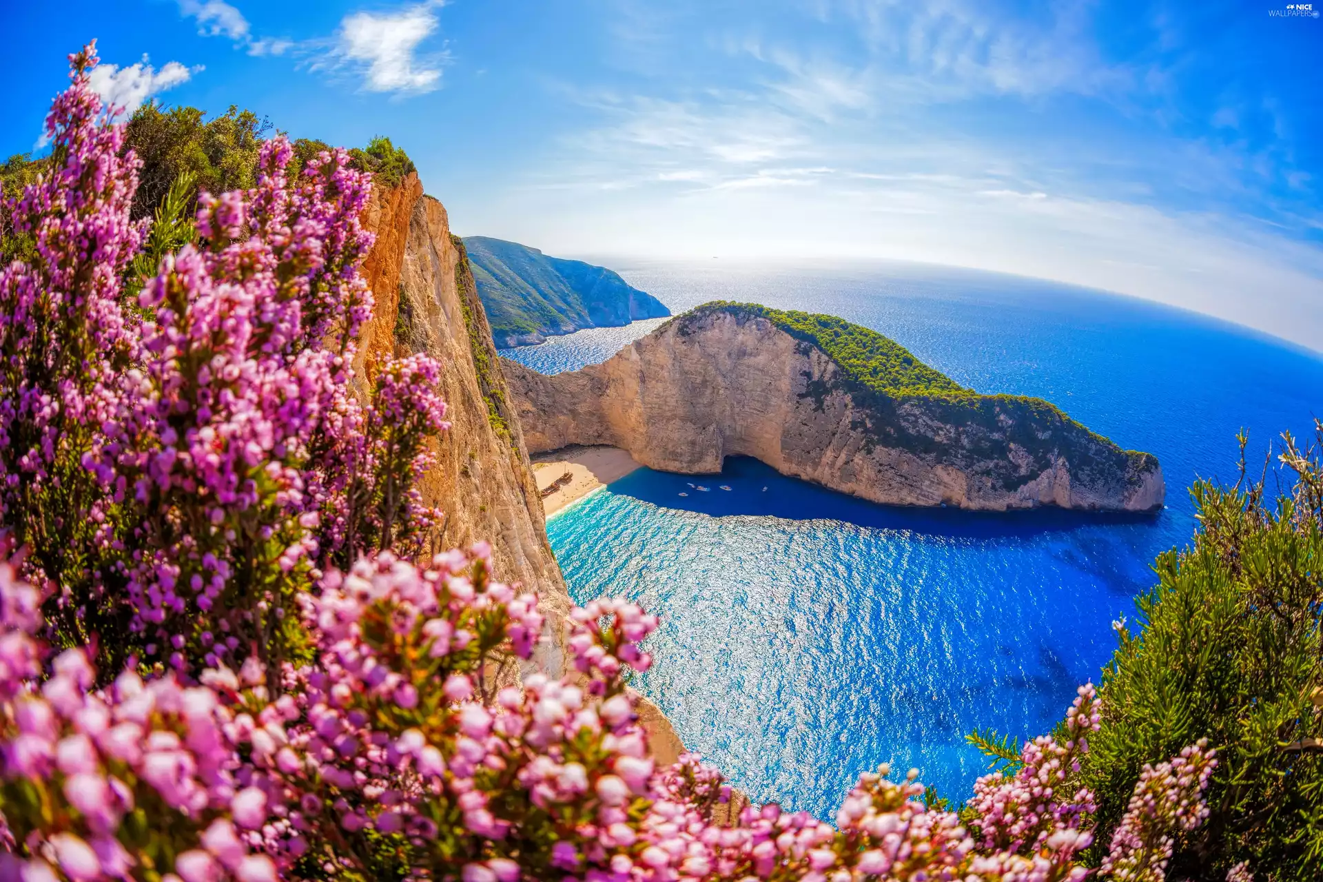 Gulf, sea, Zakynthos Island, Navagio Beach, Greece