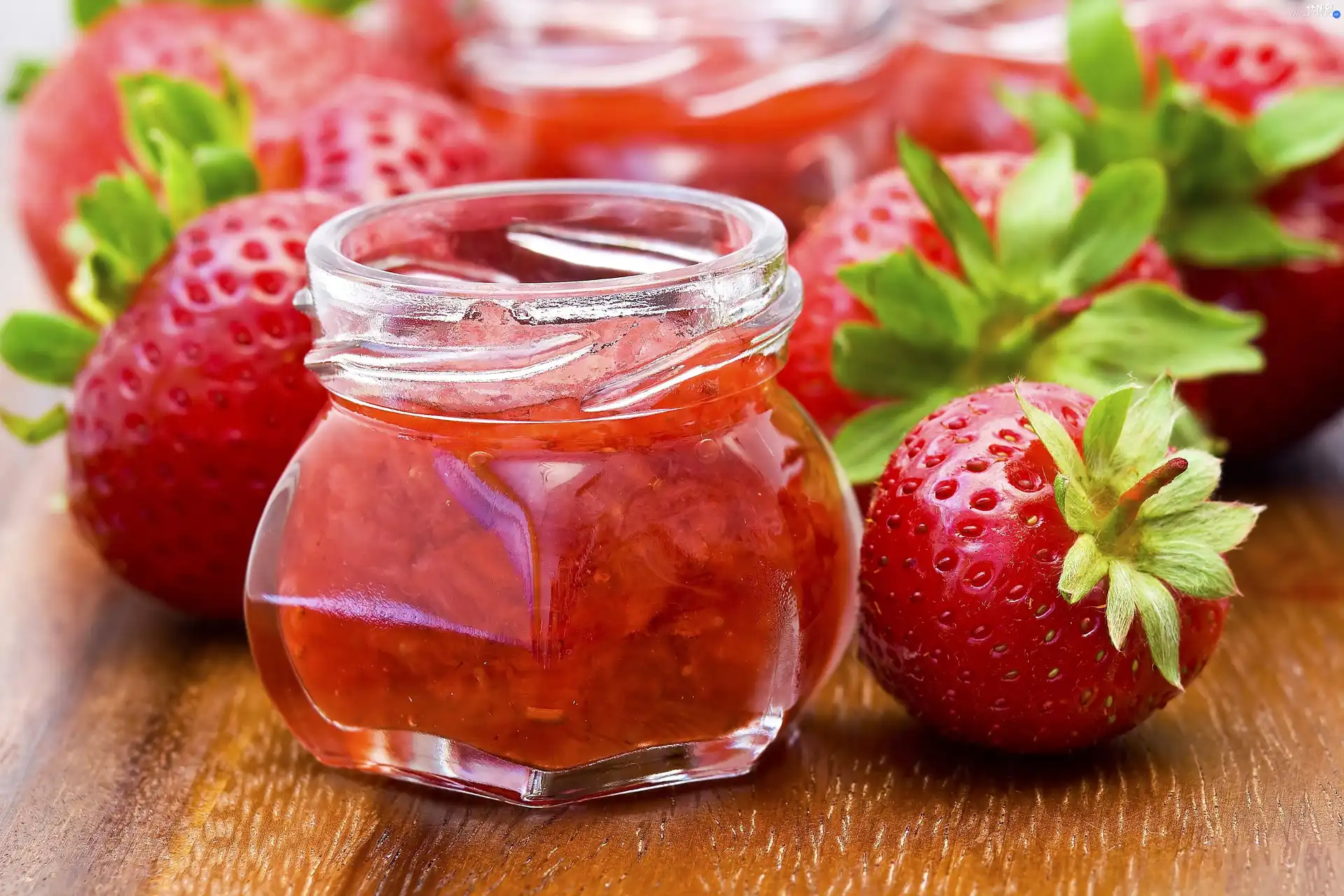 Jam, strawberries, jar