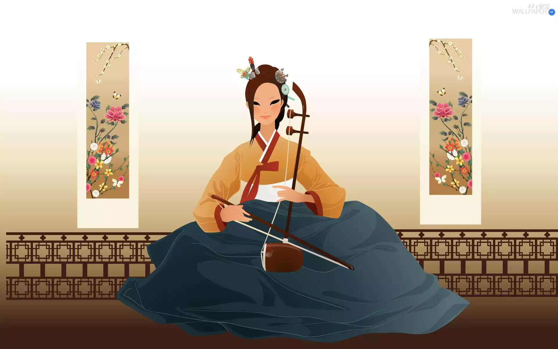 Women, game, instrument, Japanese