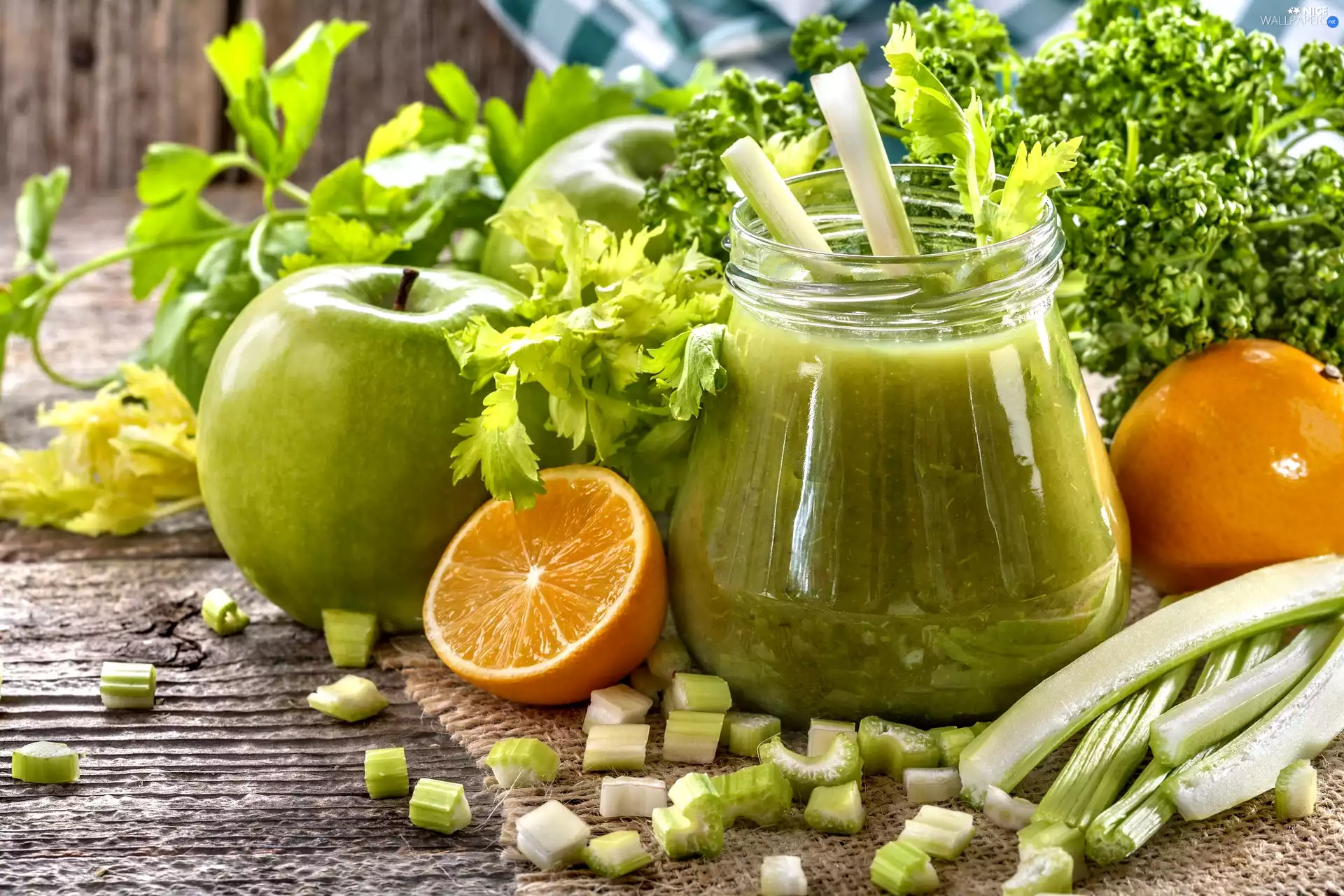 Apple, vegetables, Smoothie, Fruits, green ones, drink, jar