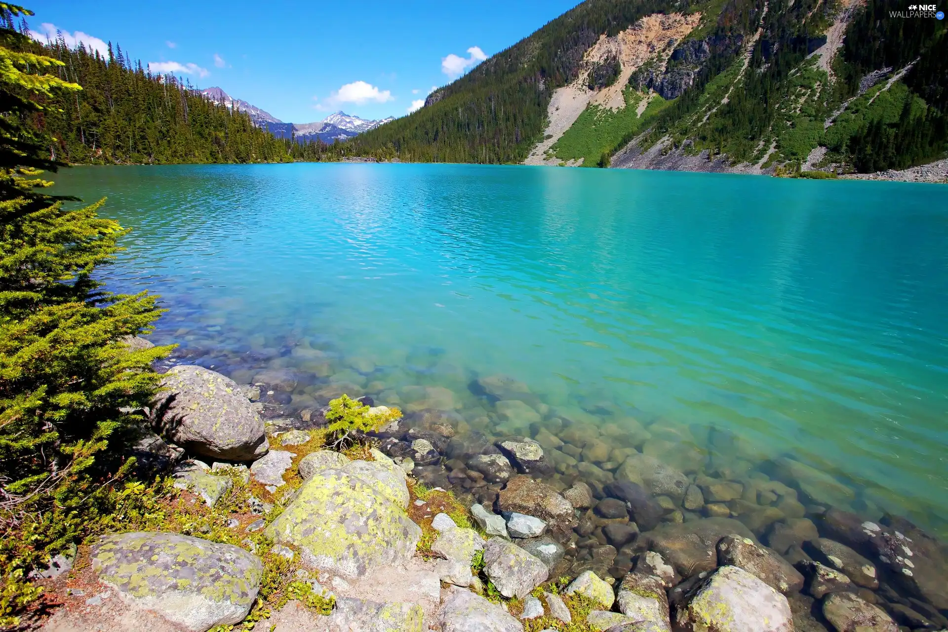 Joffre, Canada, Stones, Mountains, lake