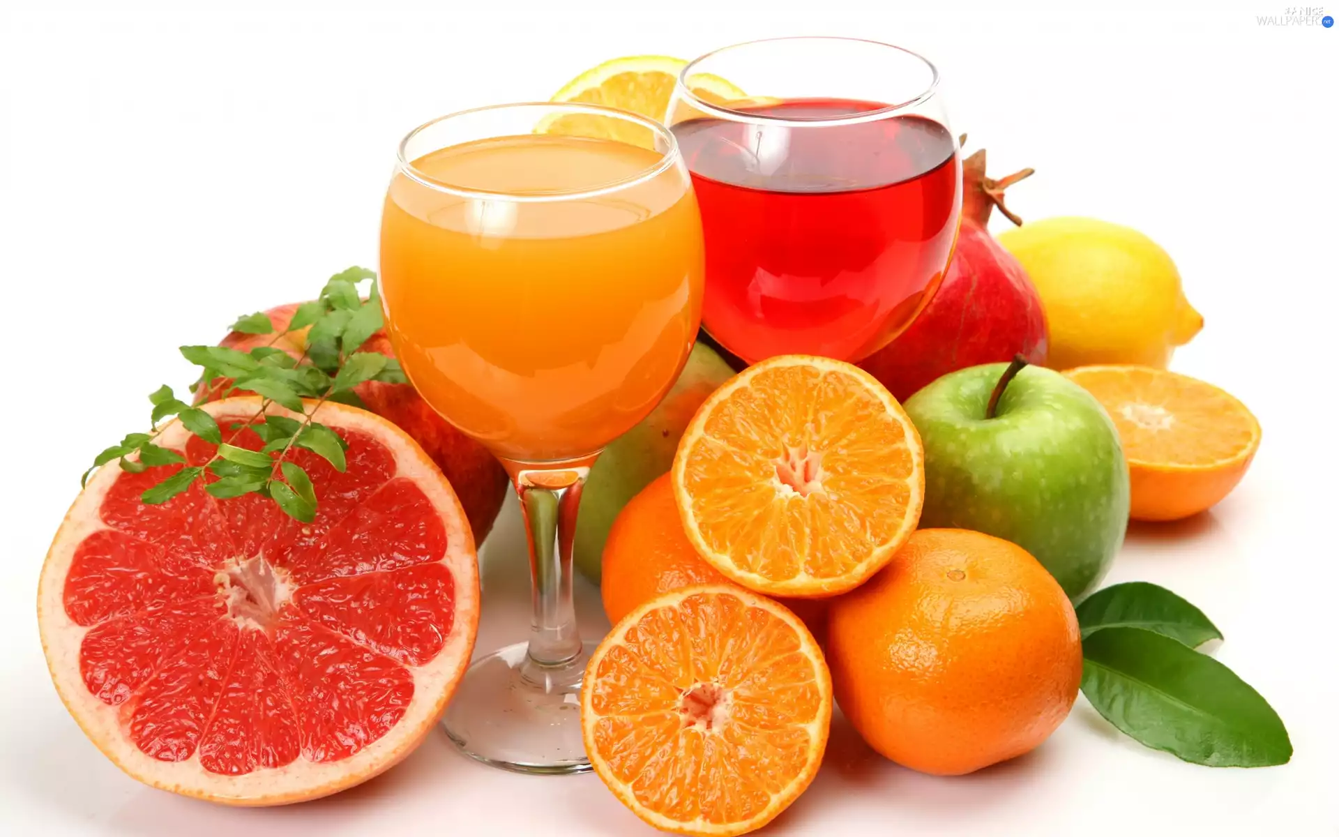 Juices, Fruits, glasses