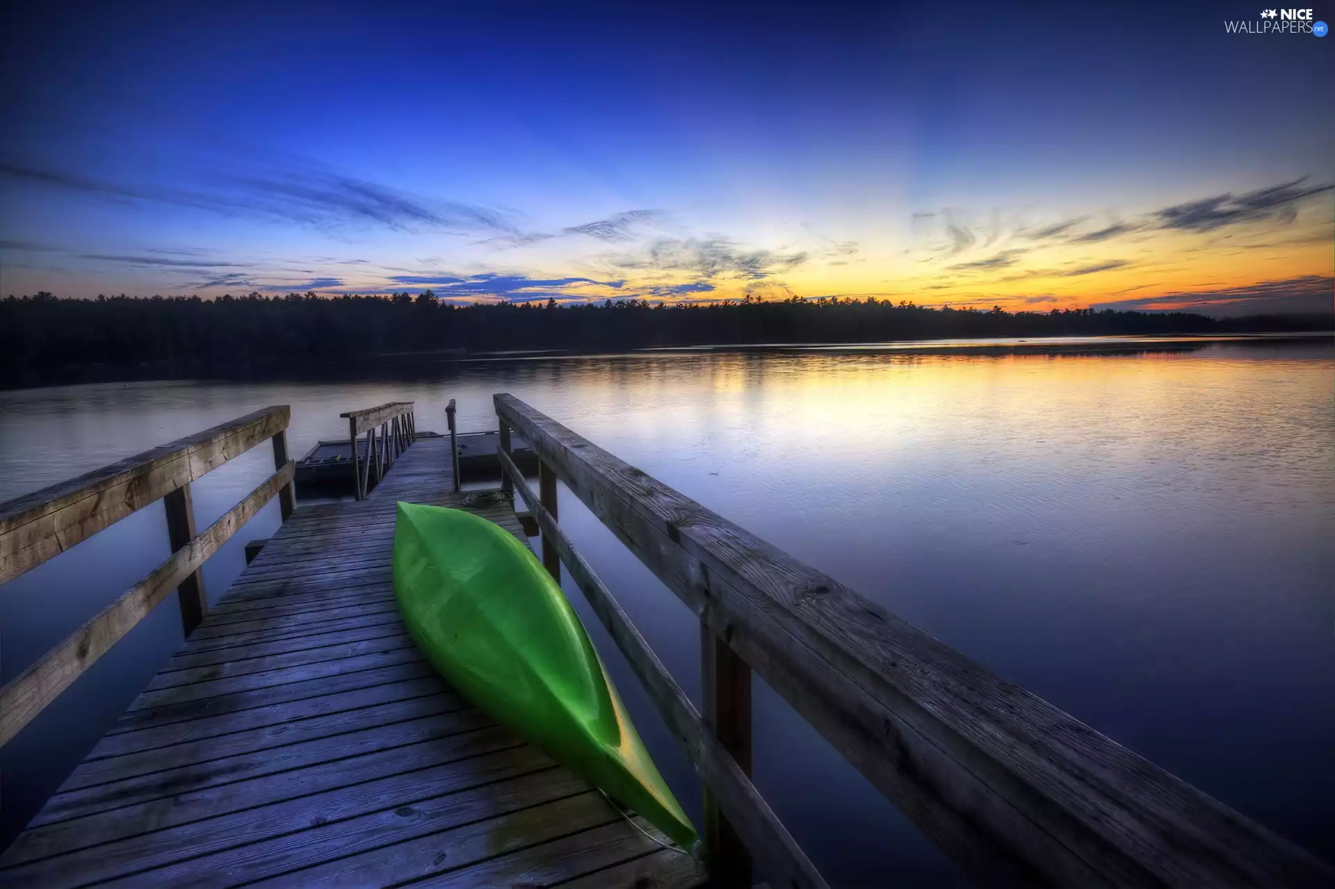 Kayak, lake, Platform