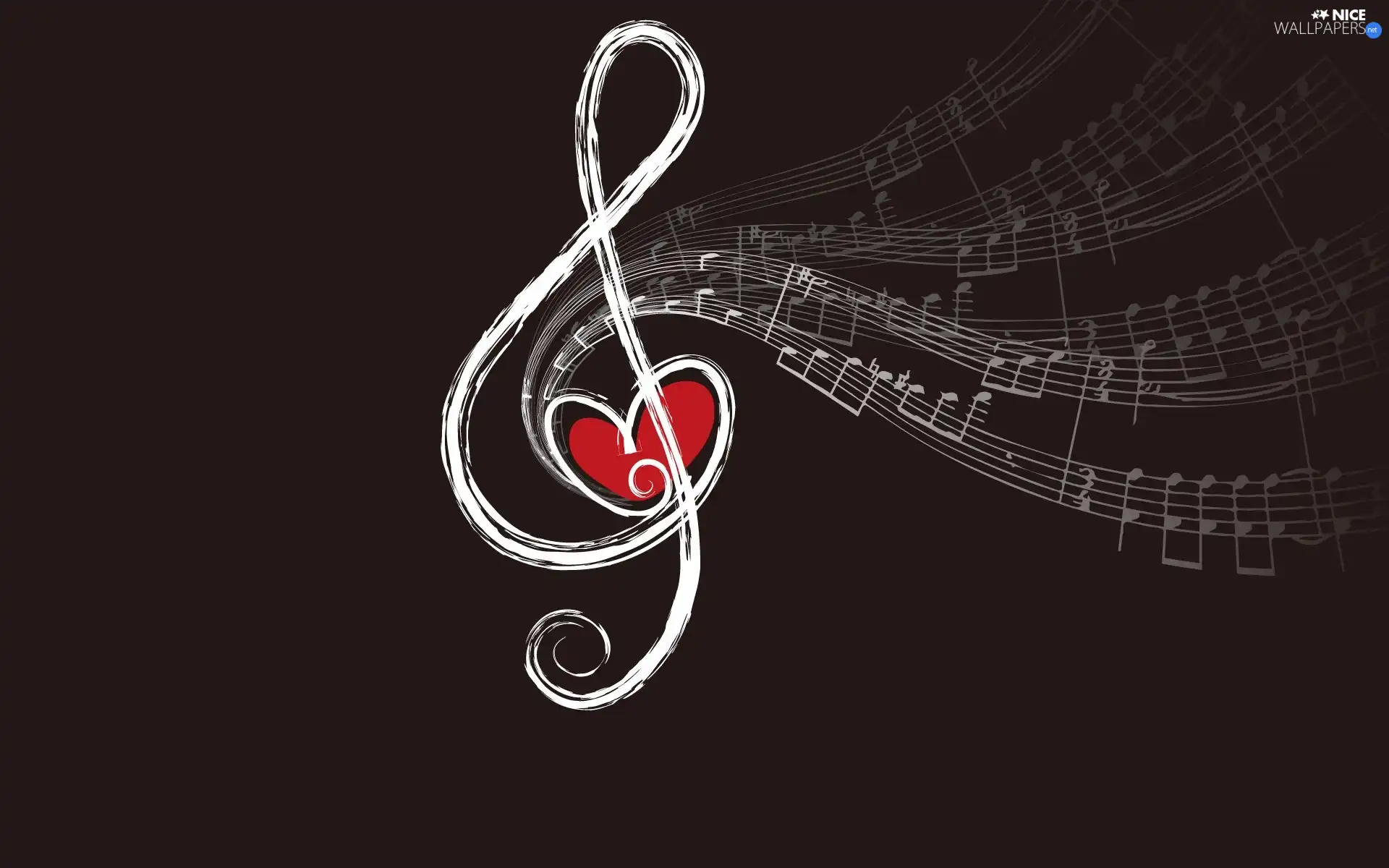 Key, Fiddle, Heart, stave, music