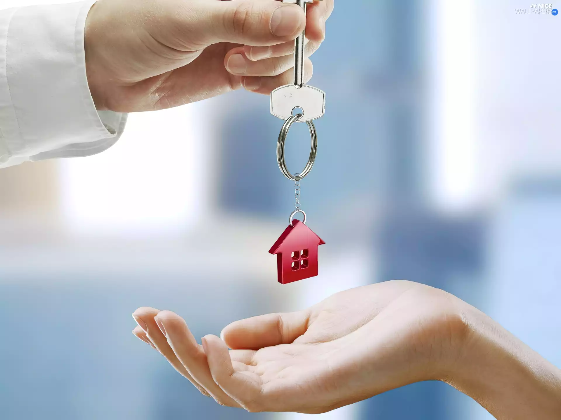 hands, pendant, house, Key