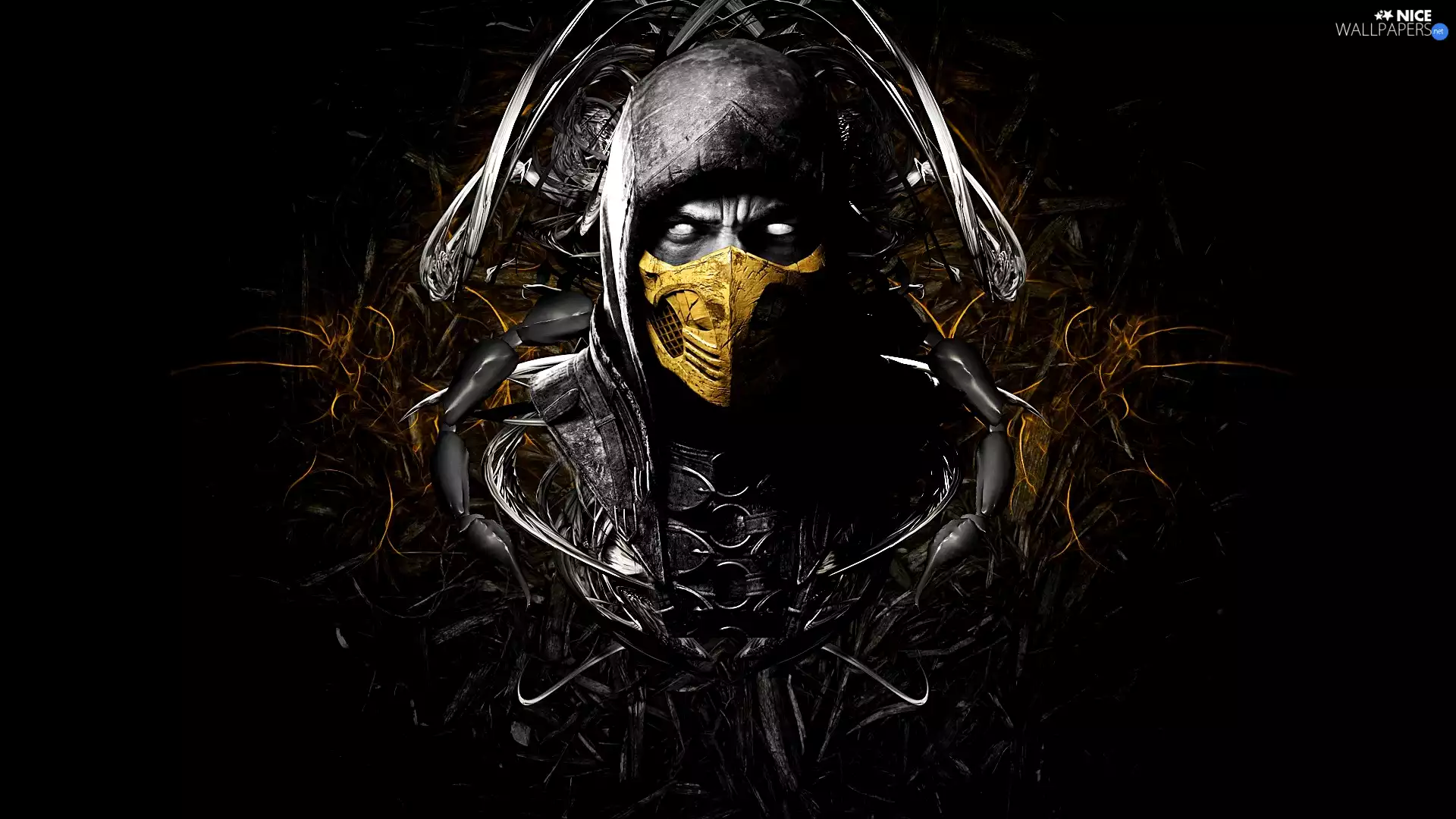 face, Mask, Mortal Kombat, Scorpion, game