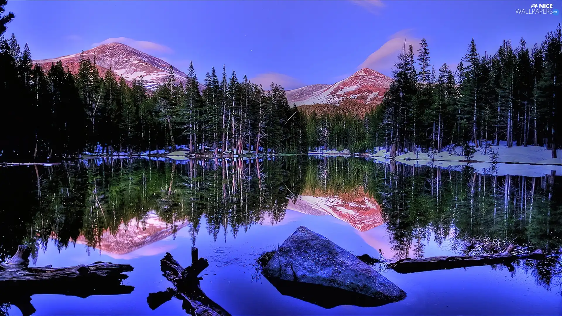 lake, Mountains, forest