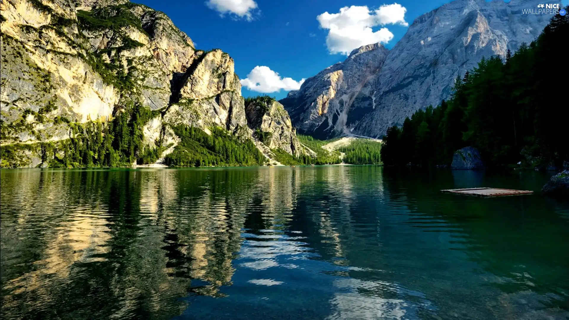 lake, rocks, forest