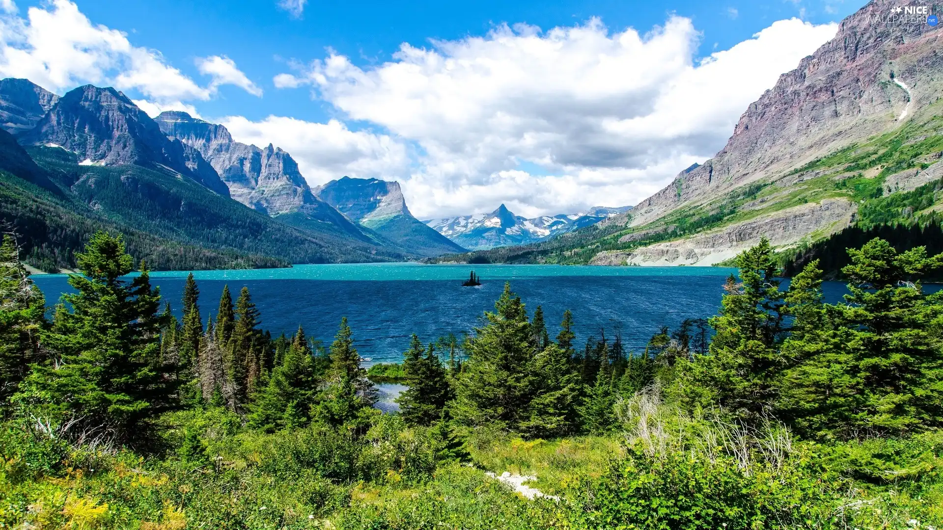 lake, landscape, Mountains