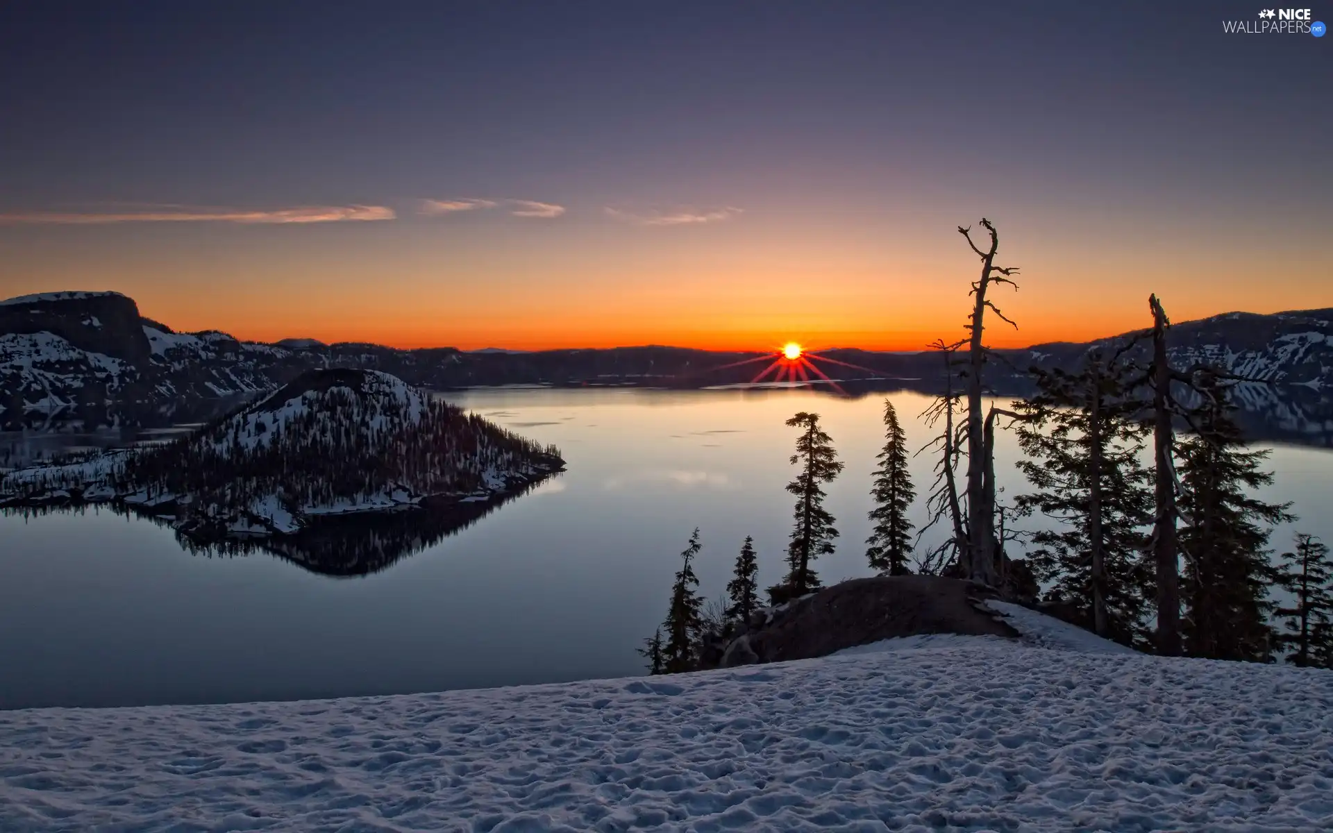Great Sunsets, winter, lake