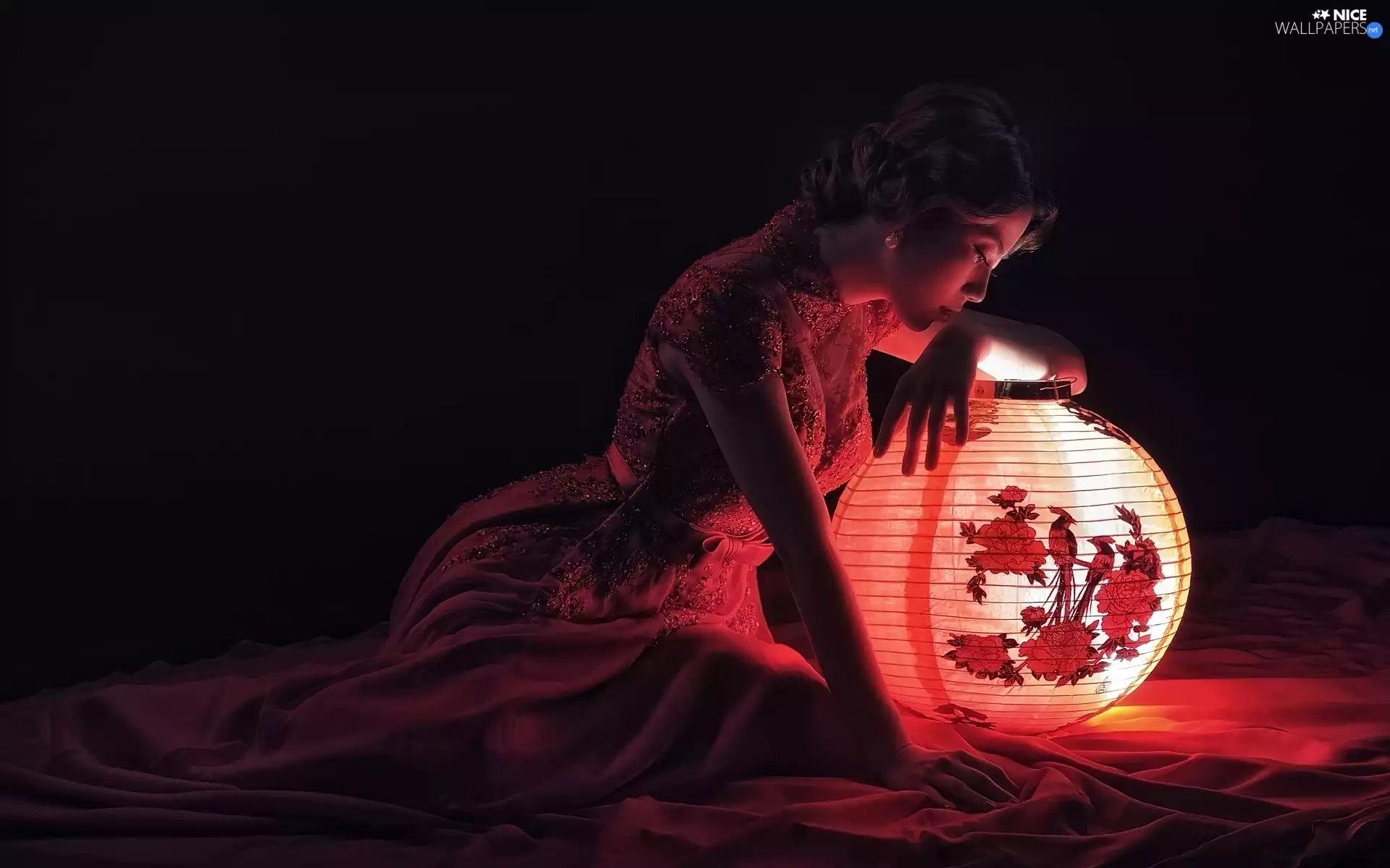 lantern, Women, Asian