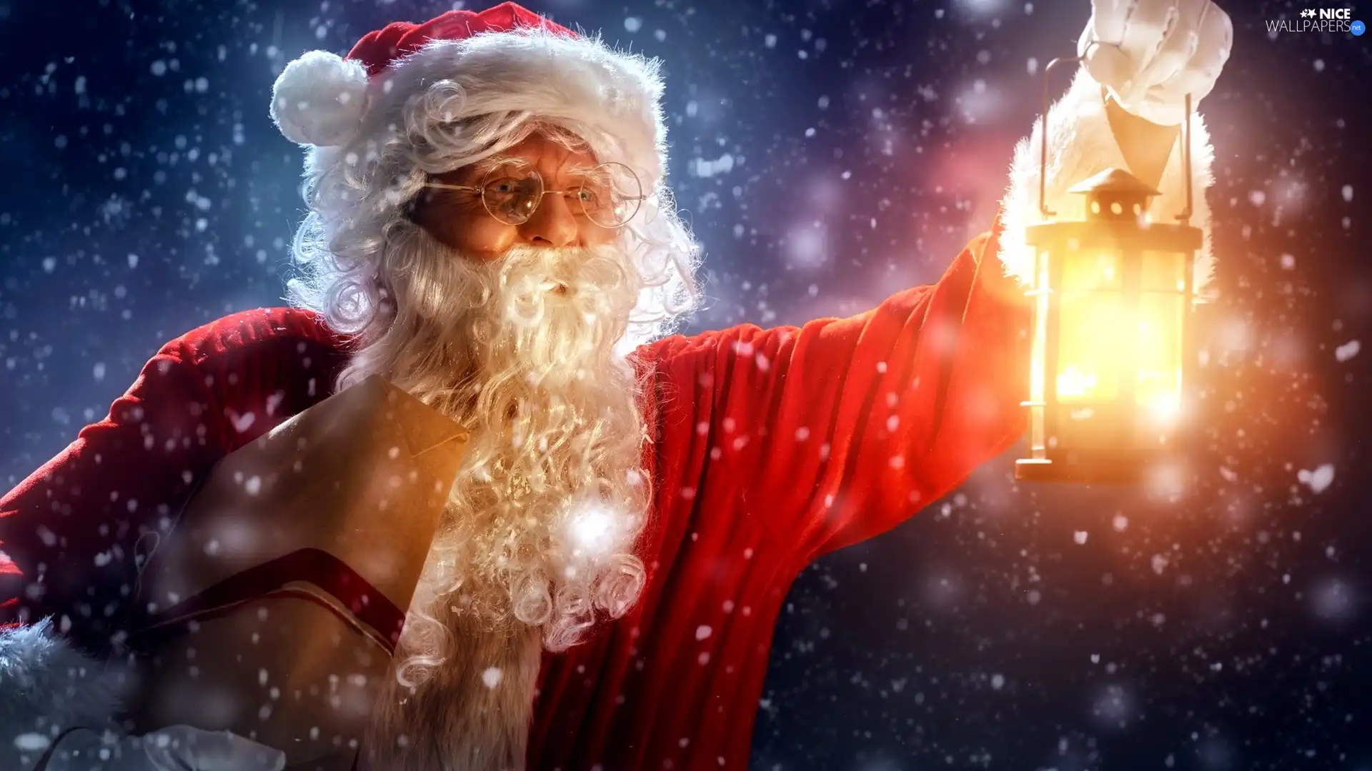 Santa, lantern