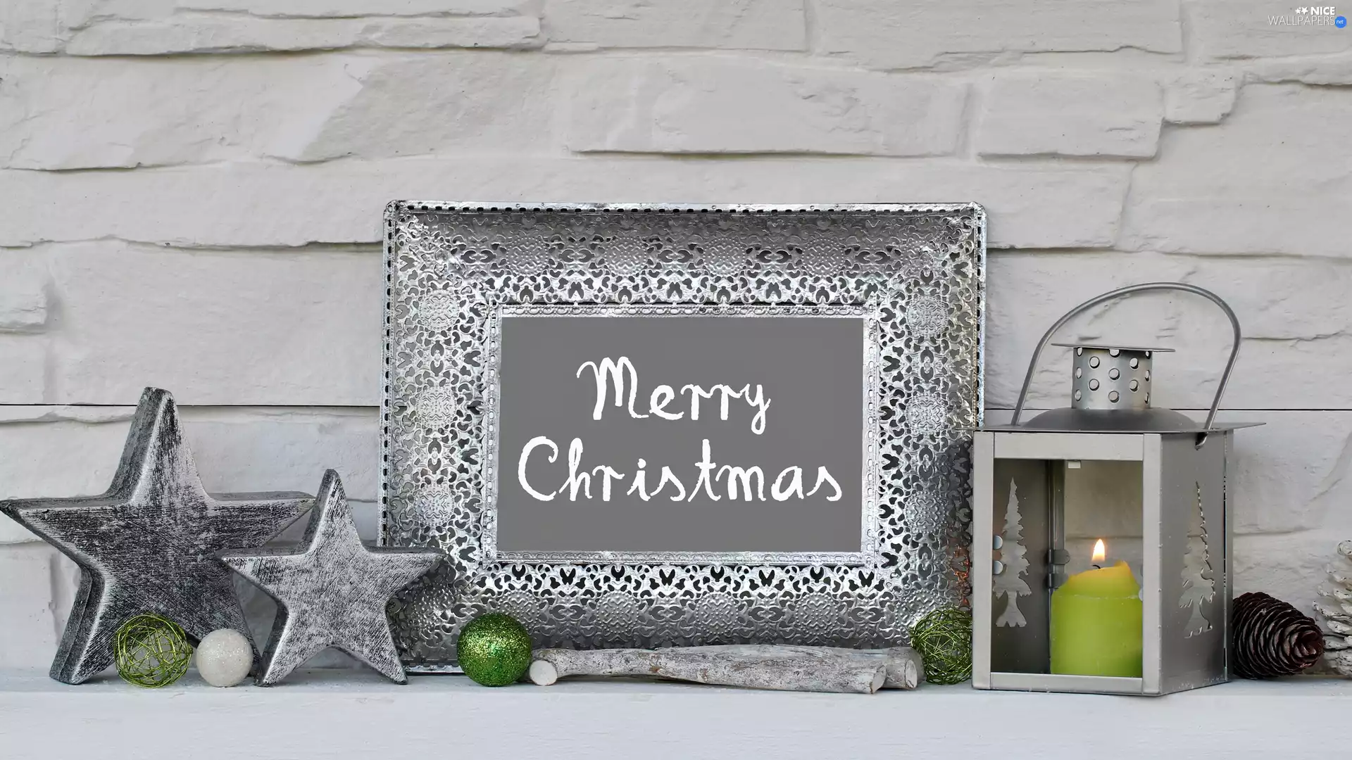 ##, Christmas, Stars, lantern, baubles, text