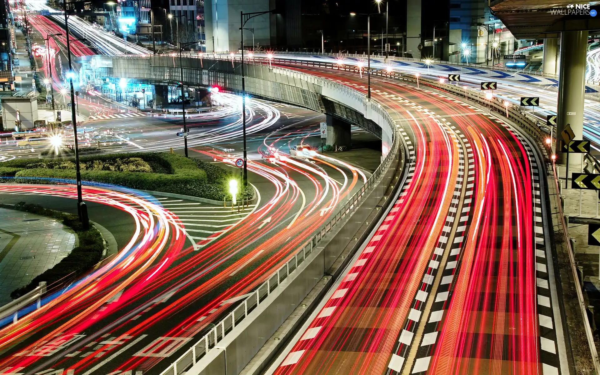 light, roads, Bridges