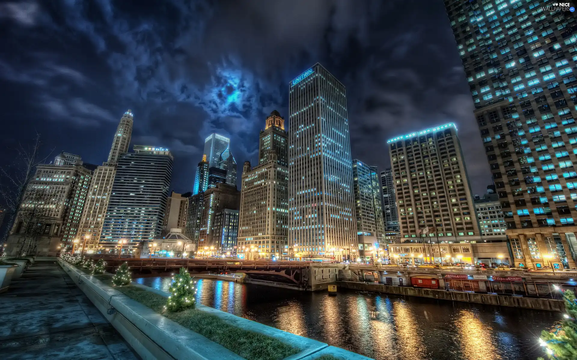 light, Chicago, night