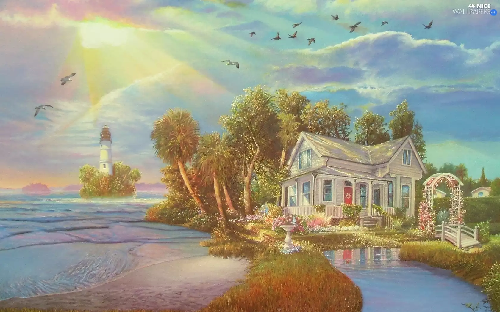 house, maritime, sea, Lighthouse