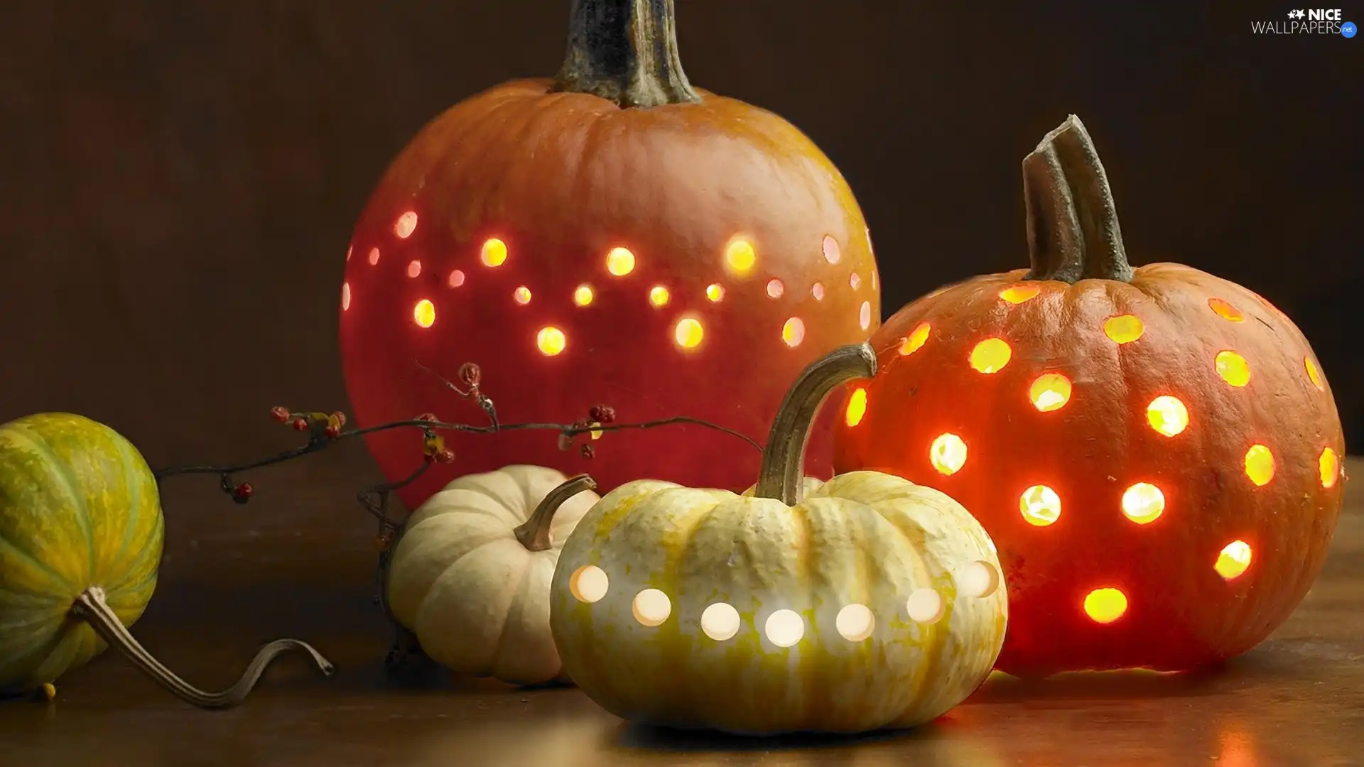 pumpkin, lights