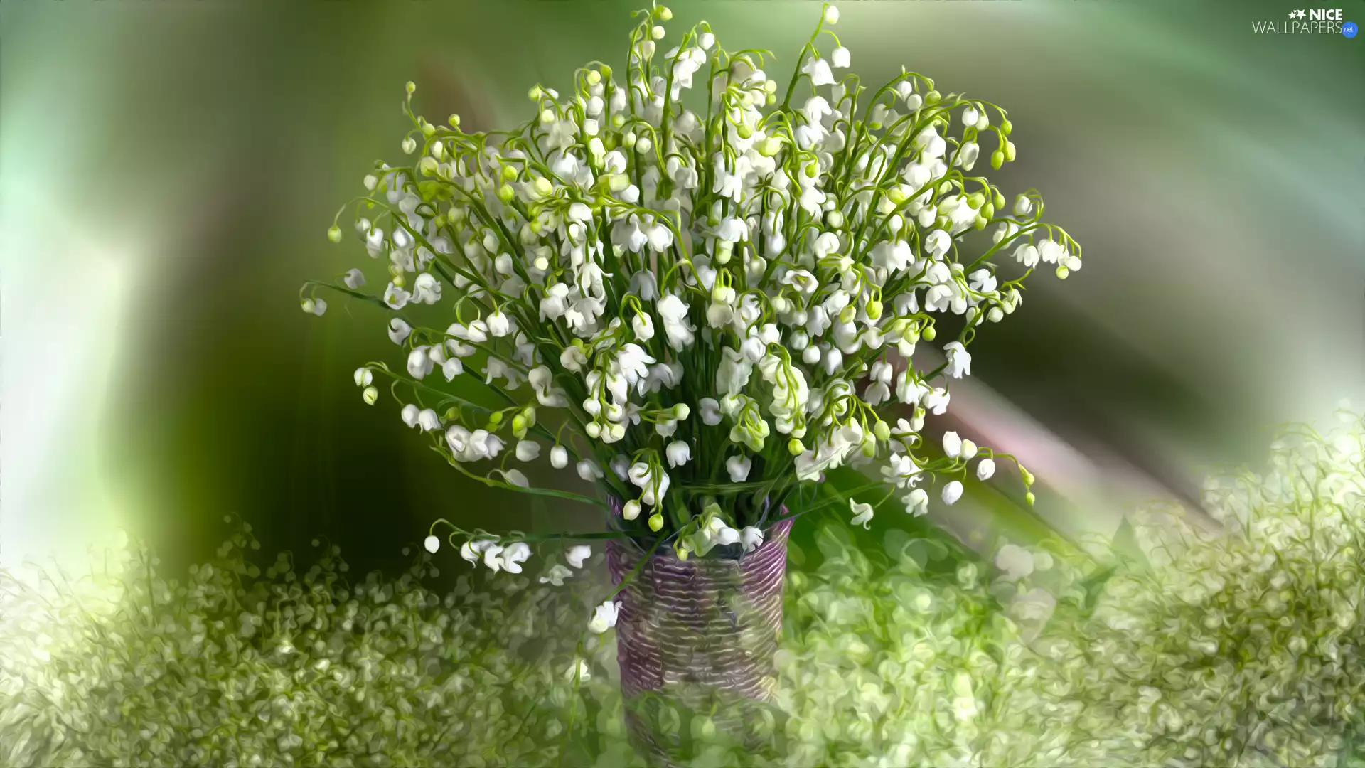 Flowers, bouquet, graphics, lilies