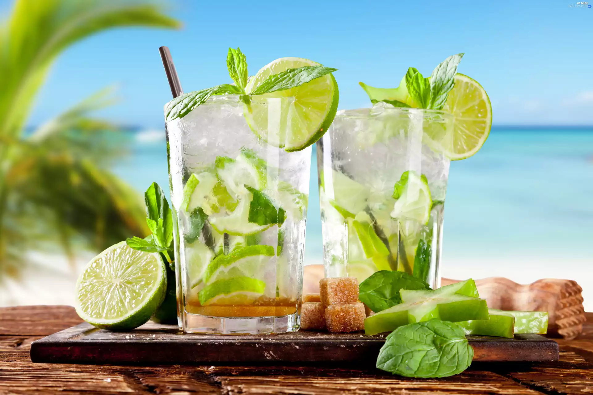 limes, drinks, Mojito