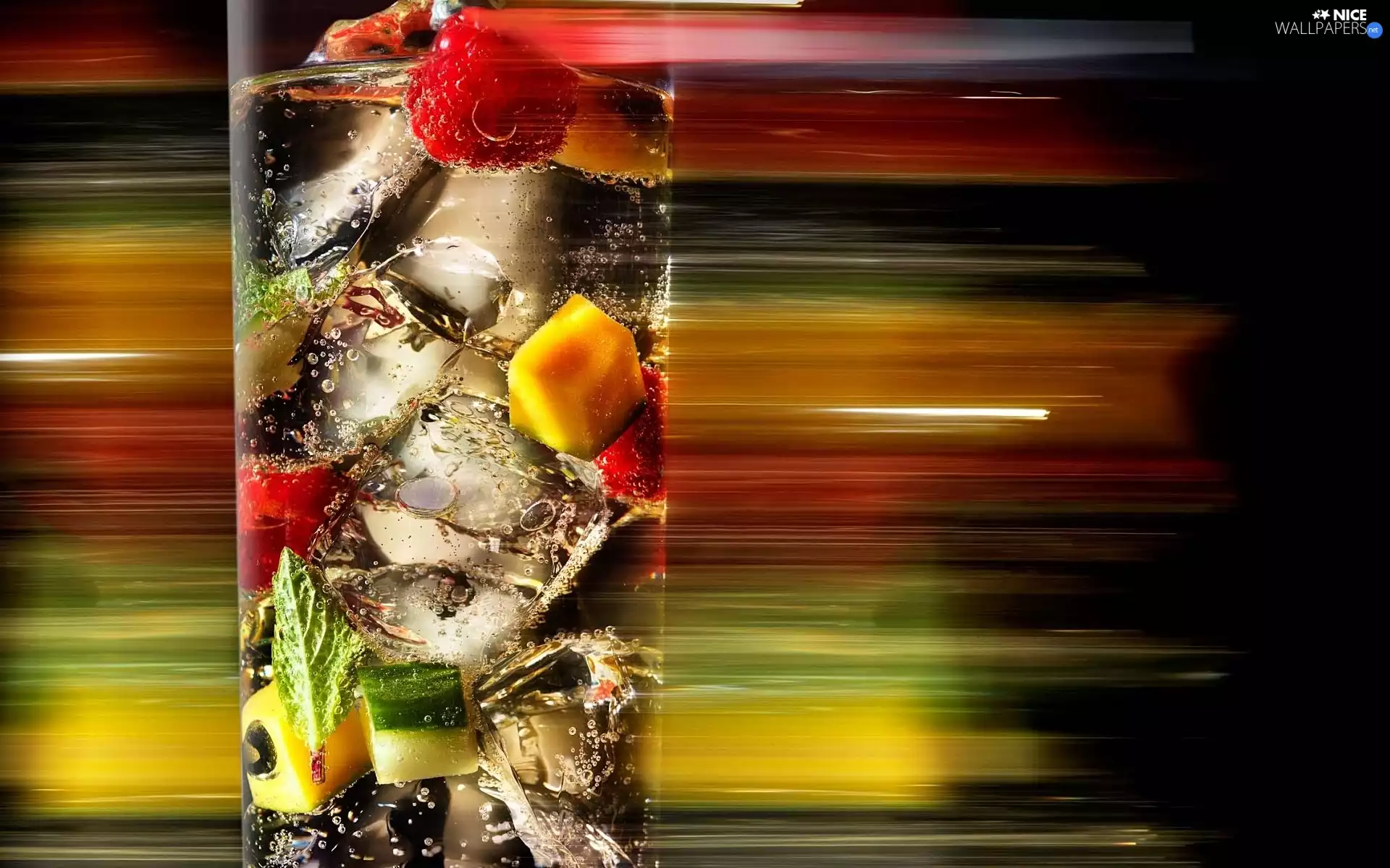 rainbow, lines, cocktail, vegetable, color