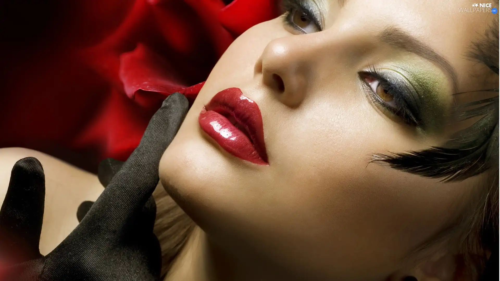 lips, Gloves, make-up, Red, face