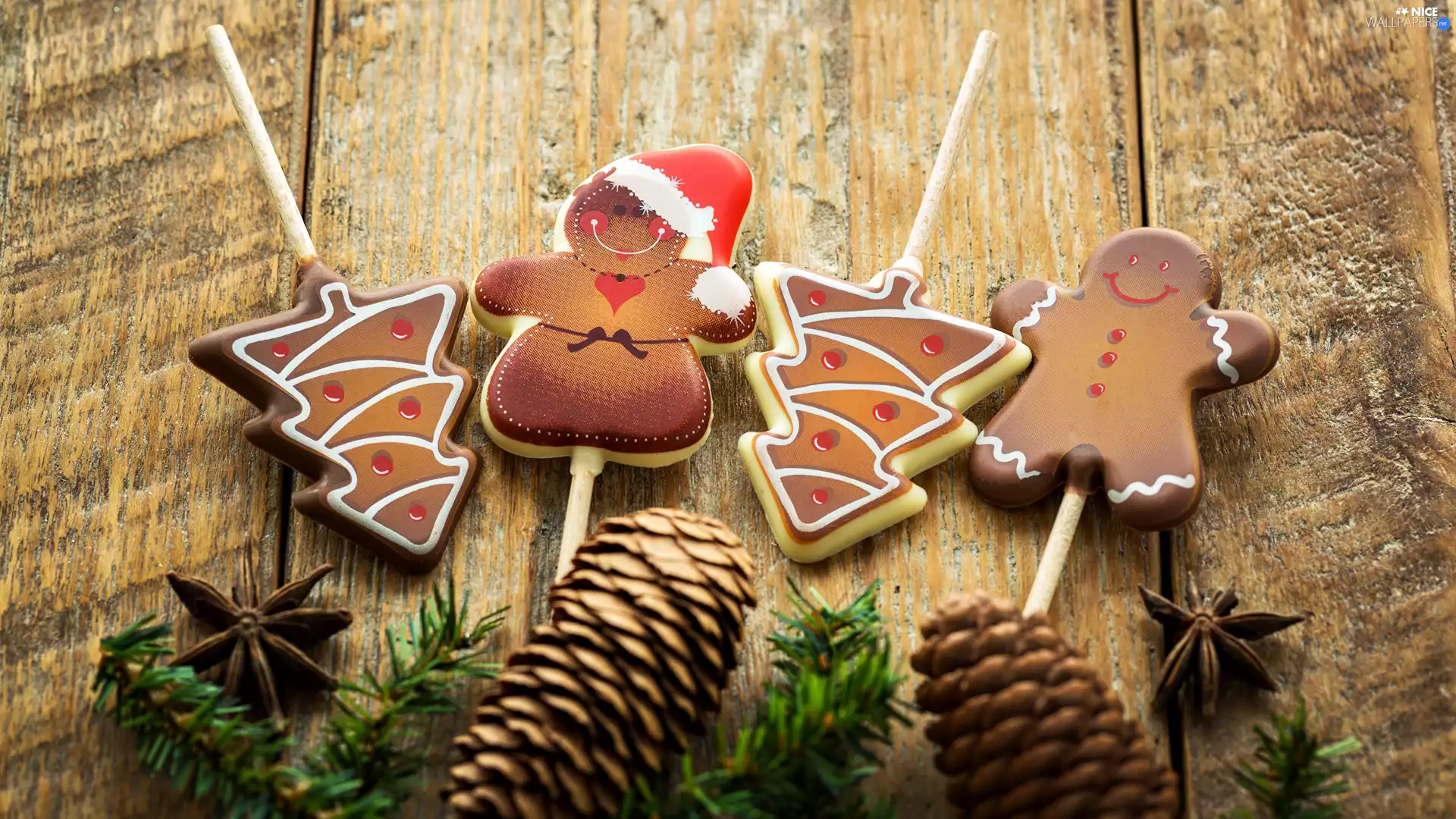 cones, lollipops, ginger, Twigs, Christmas
