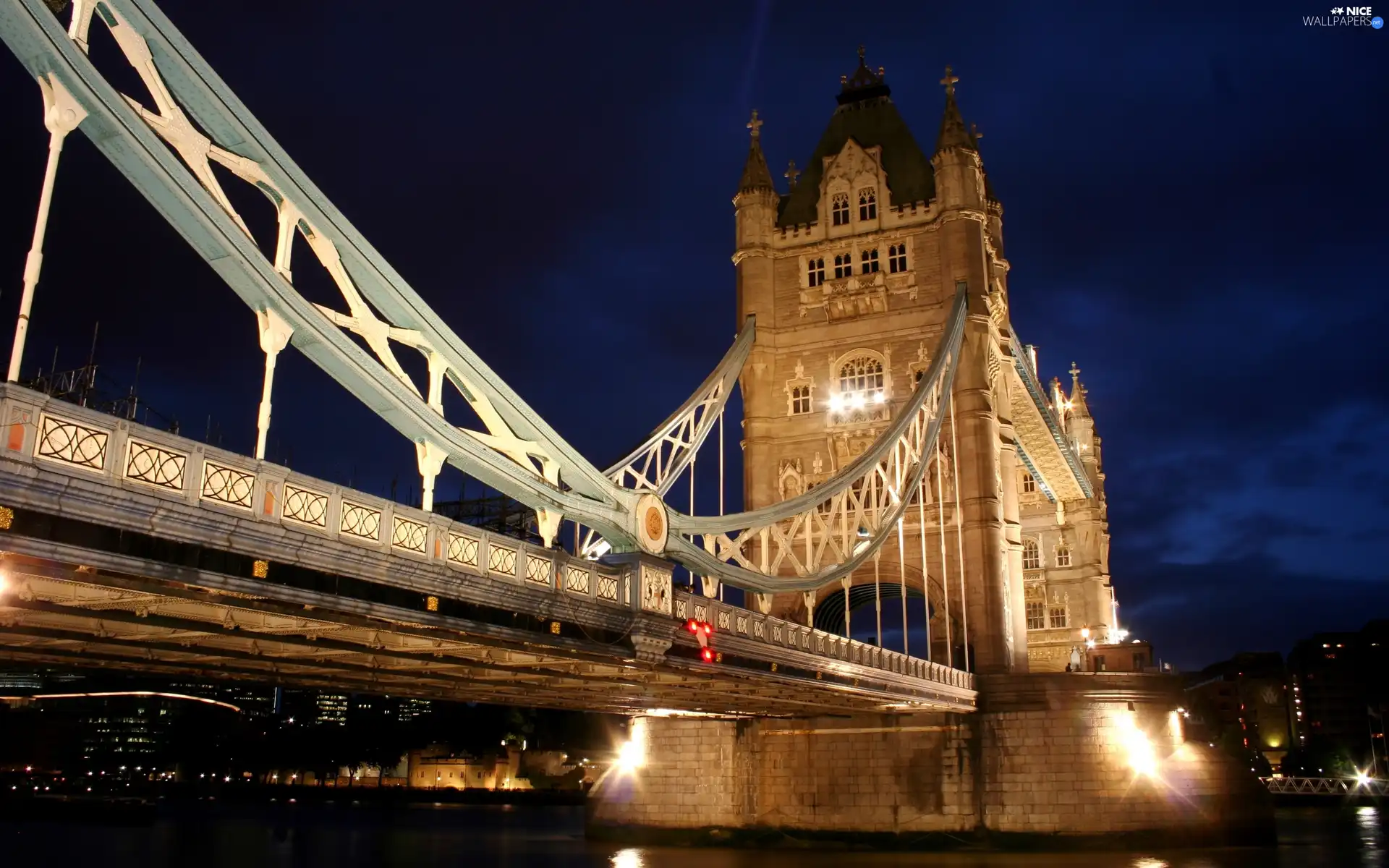 bridge, Tower Bridge, London, Night