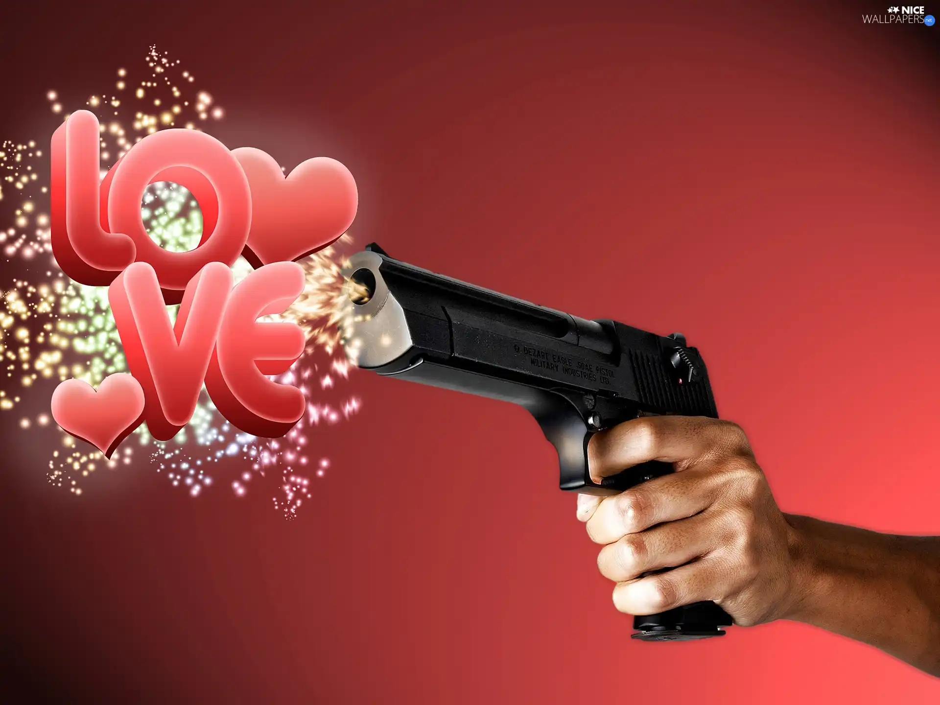 hand, Gun, LOVE, Weapons