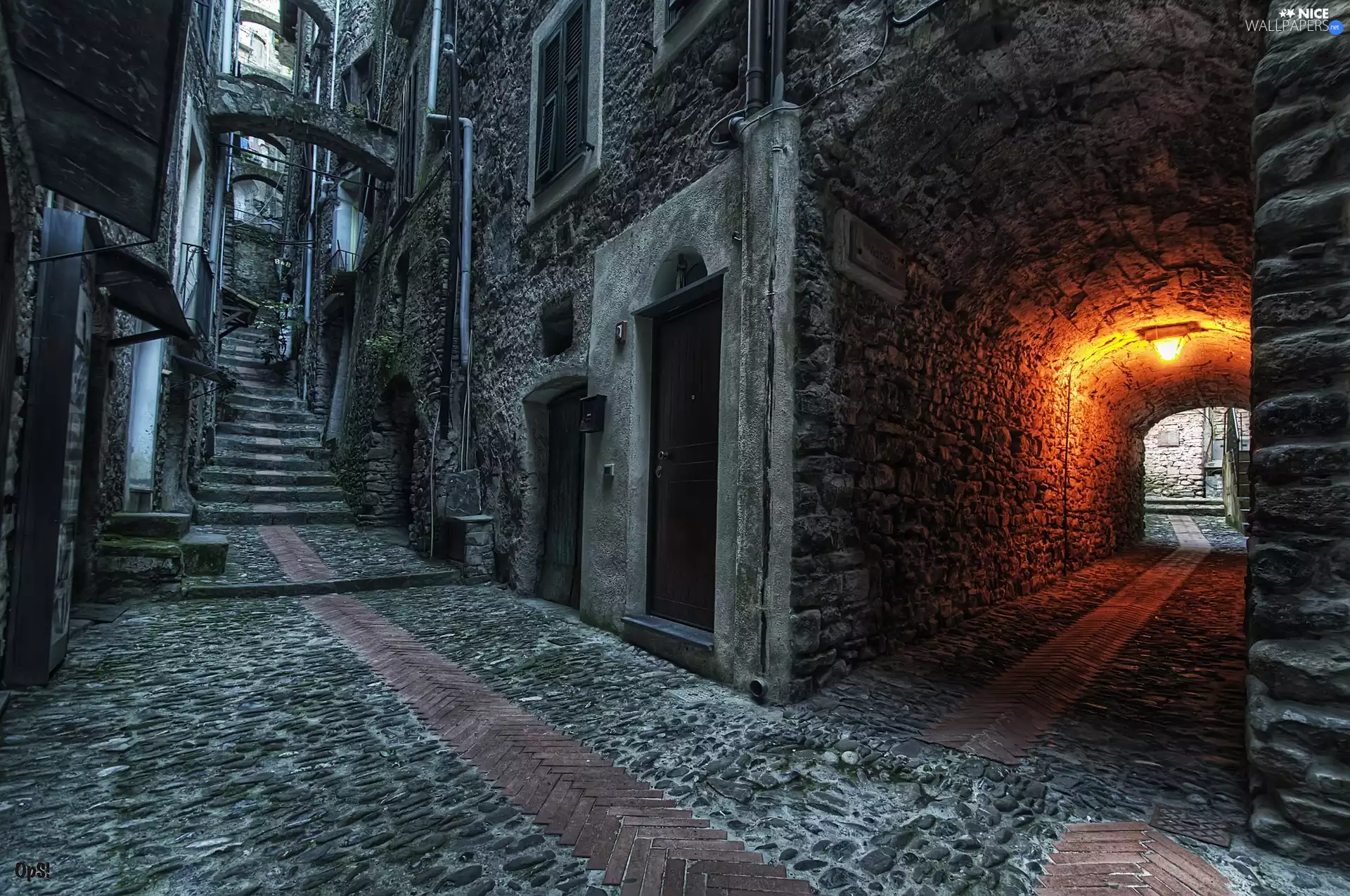 ligh, Street, flash, alley, Old town, sun, luminosity