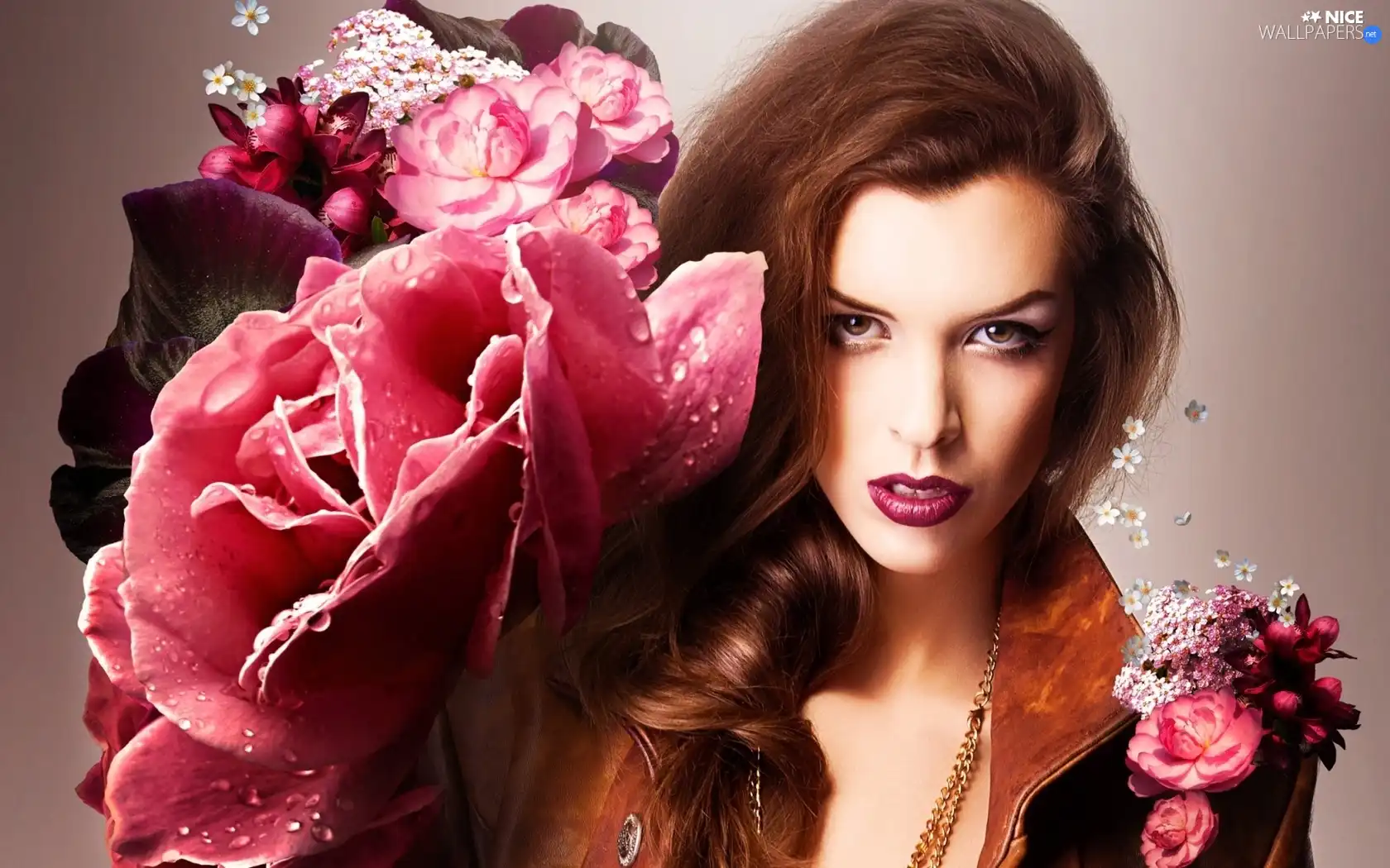 Flowers, Women, make-up