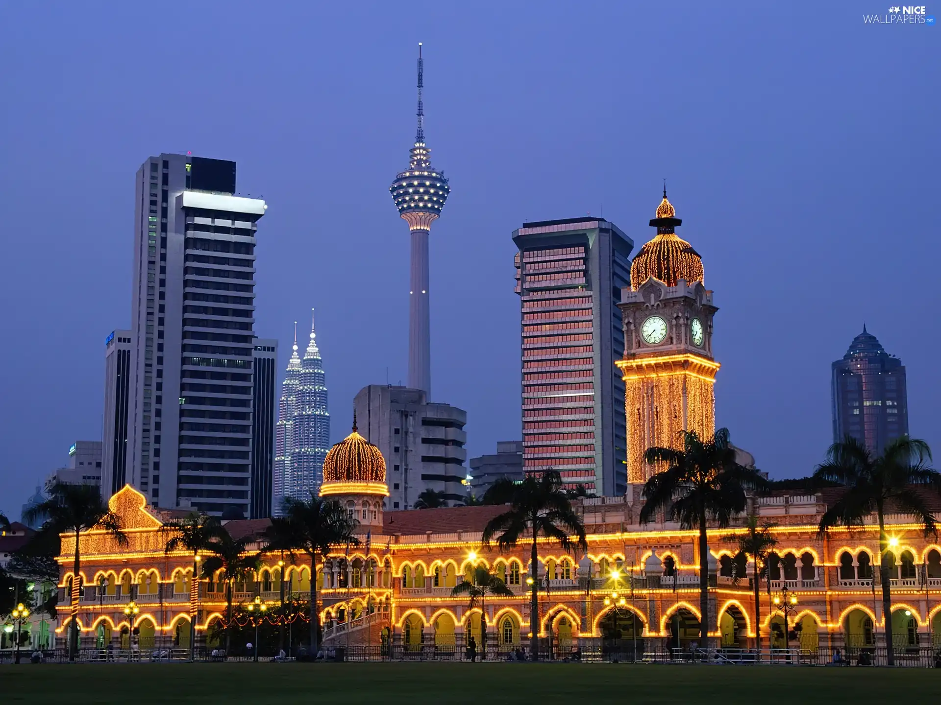 Kuala Lumpur, light, Malaysia, buildings