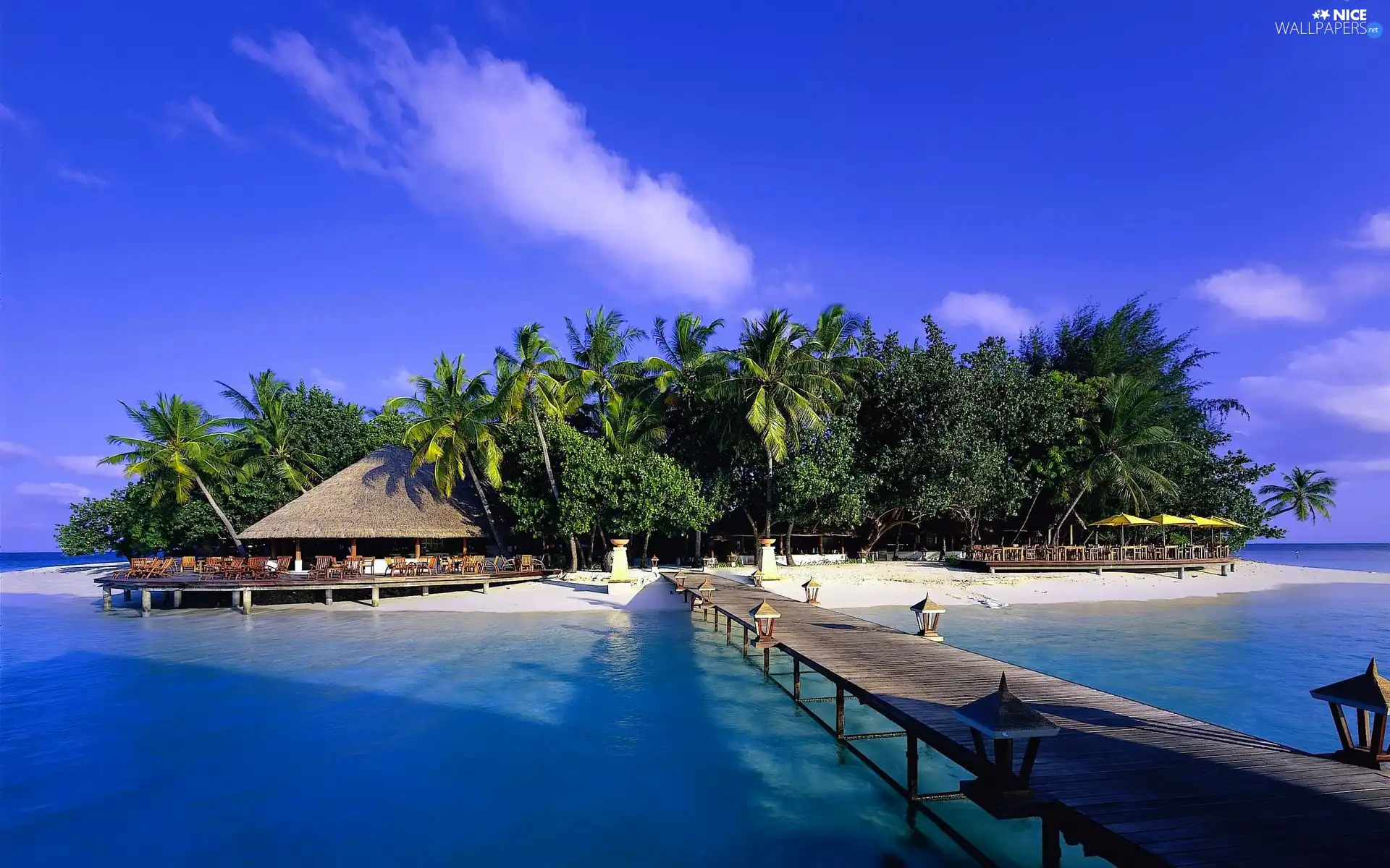 Ocean, Island, Maldives, pier