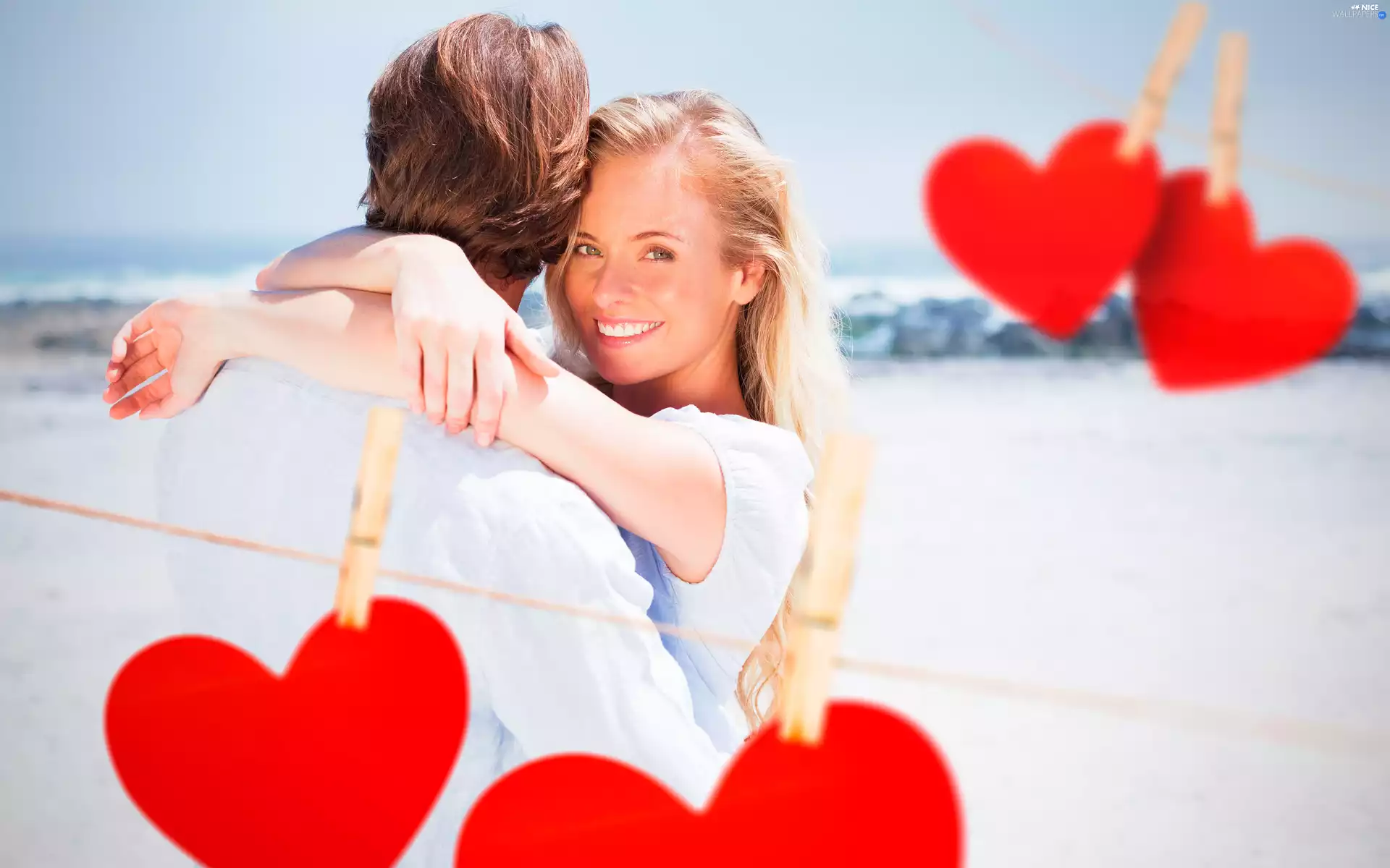 Love things, a man, heart, Women