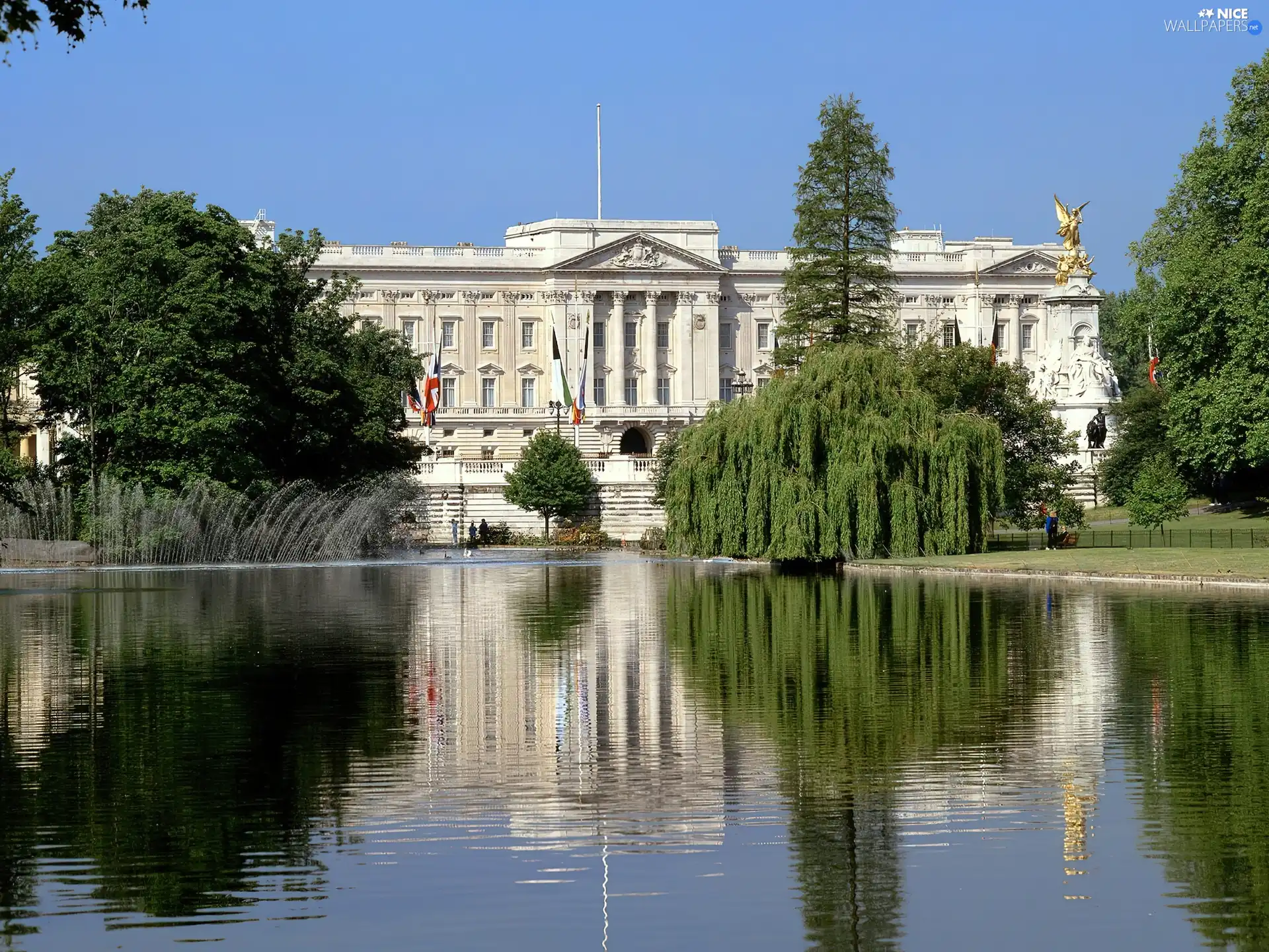 Pond - car, Park, palace, green