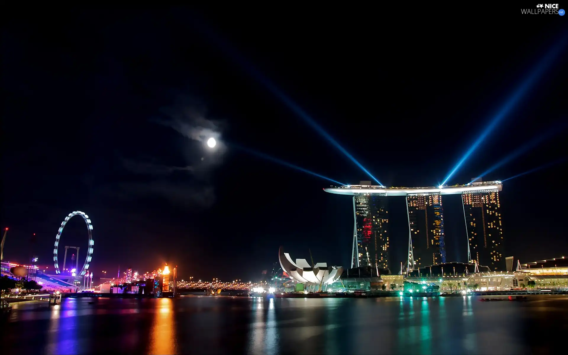 moon, Singapur, Marina Bay Sands