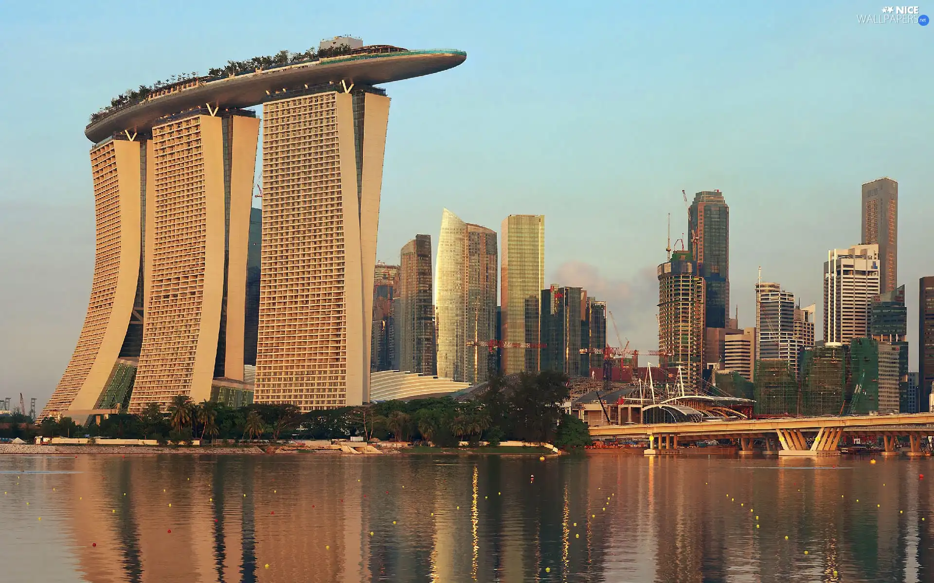 skyscrapers, Singapur, Marina Bay Sands