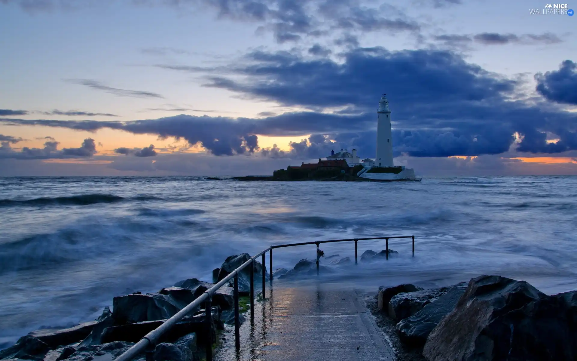 sea, Lighthouse, maritime, Stones